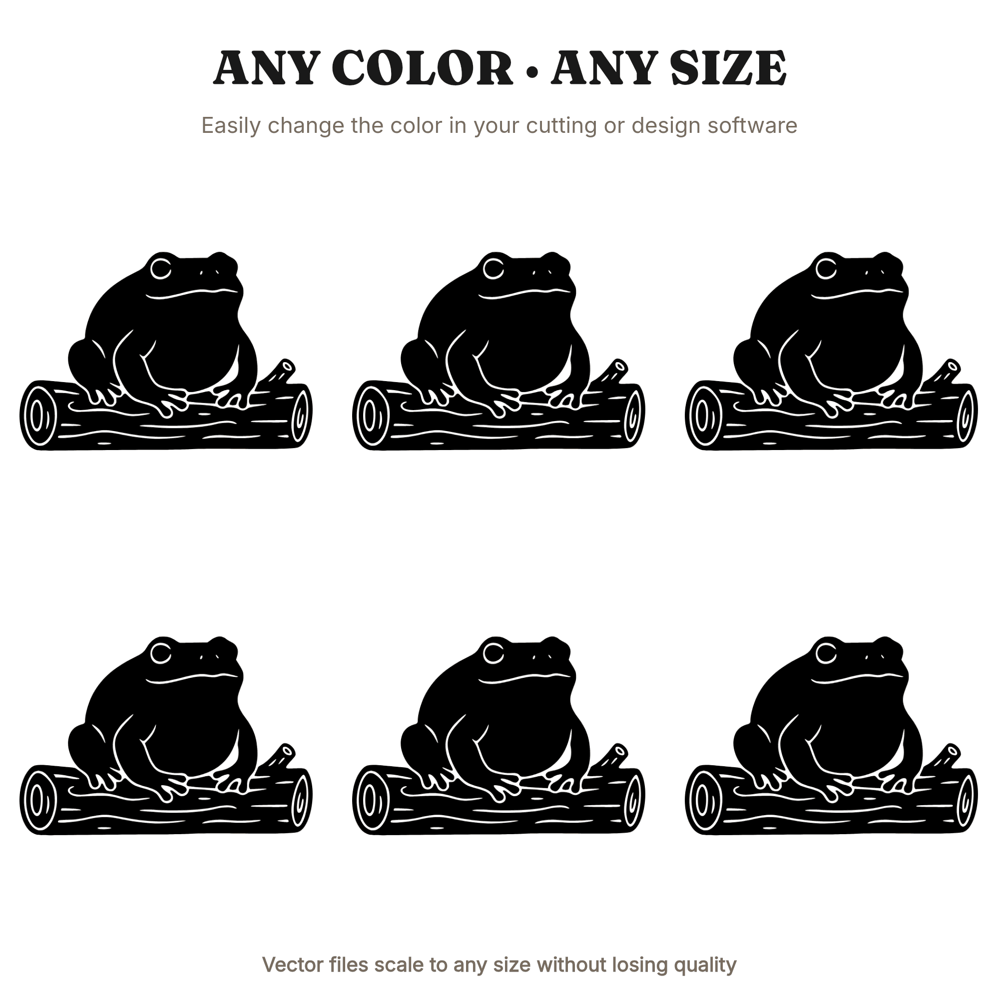 Boho Frog on Log SVG PNG Cut File, Cottagecore Woodland Frog Silhouette, Nature Lover Craft Design — view 3