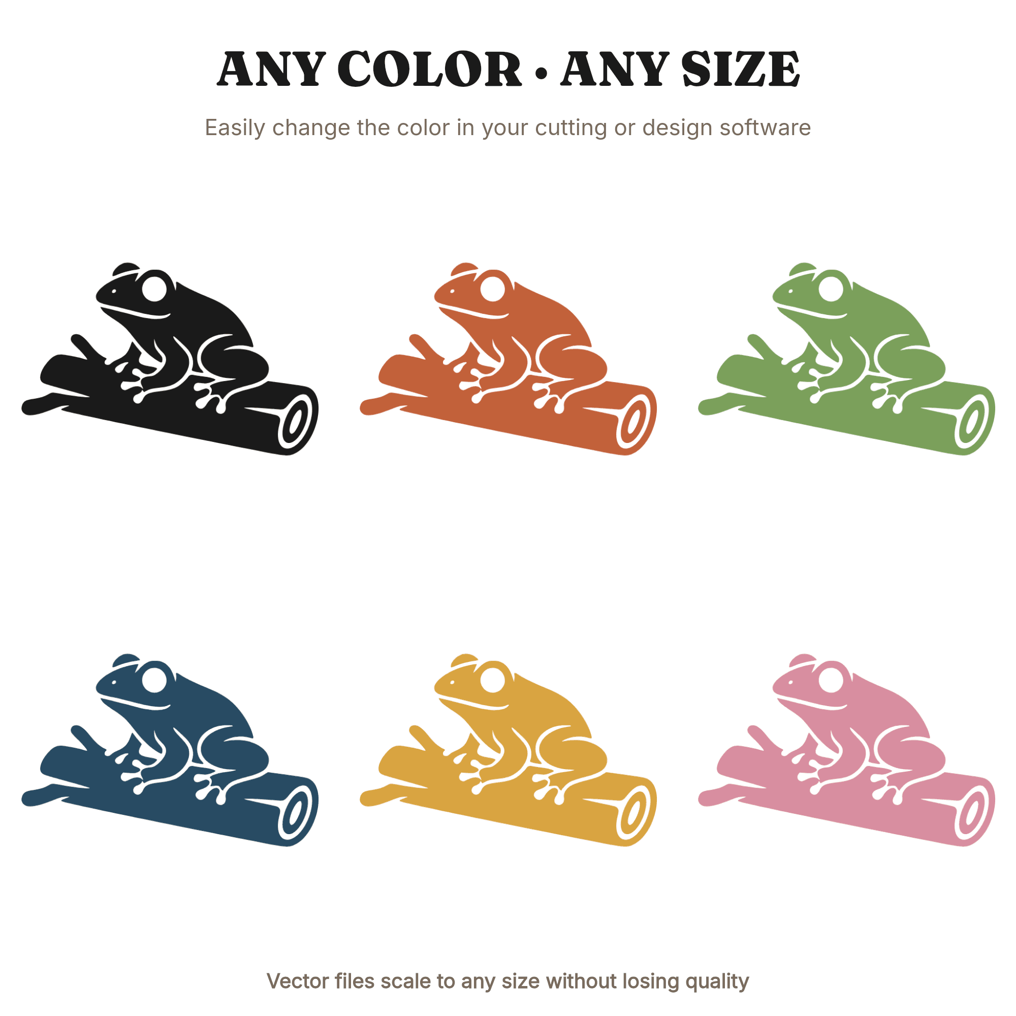 Frog on Log SVG PNG, Abstract Frog Silhouette Cut File, Minimalist Nature Design, Vinyl Decal SVG — view 3