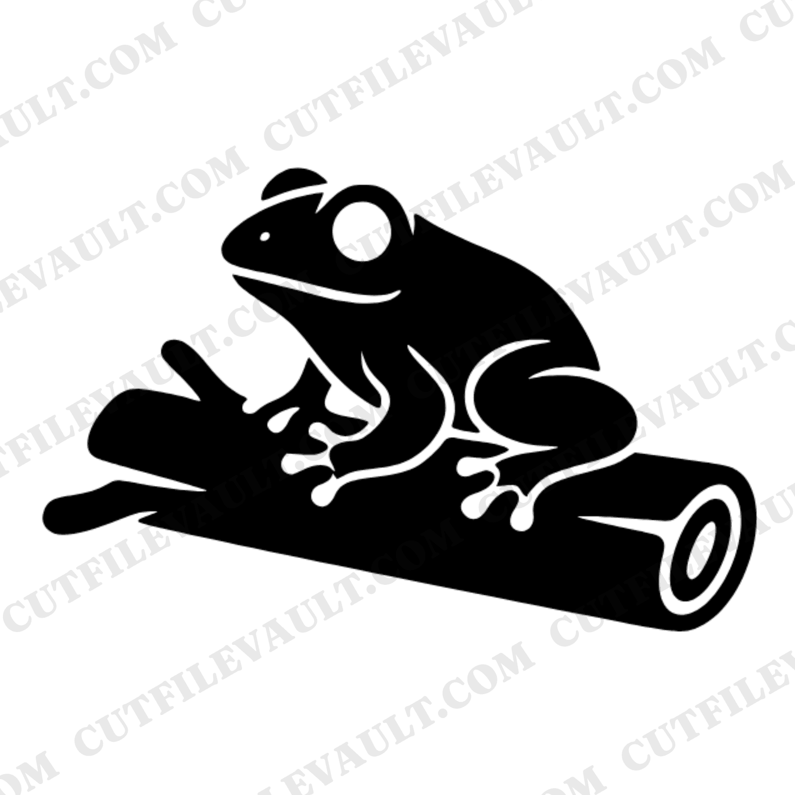 Frog on Log SVG PNG, Abstract Frog Silhouette Cut File, Minimalist Nature Design, Vinyl Decal SVG — view 1