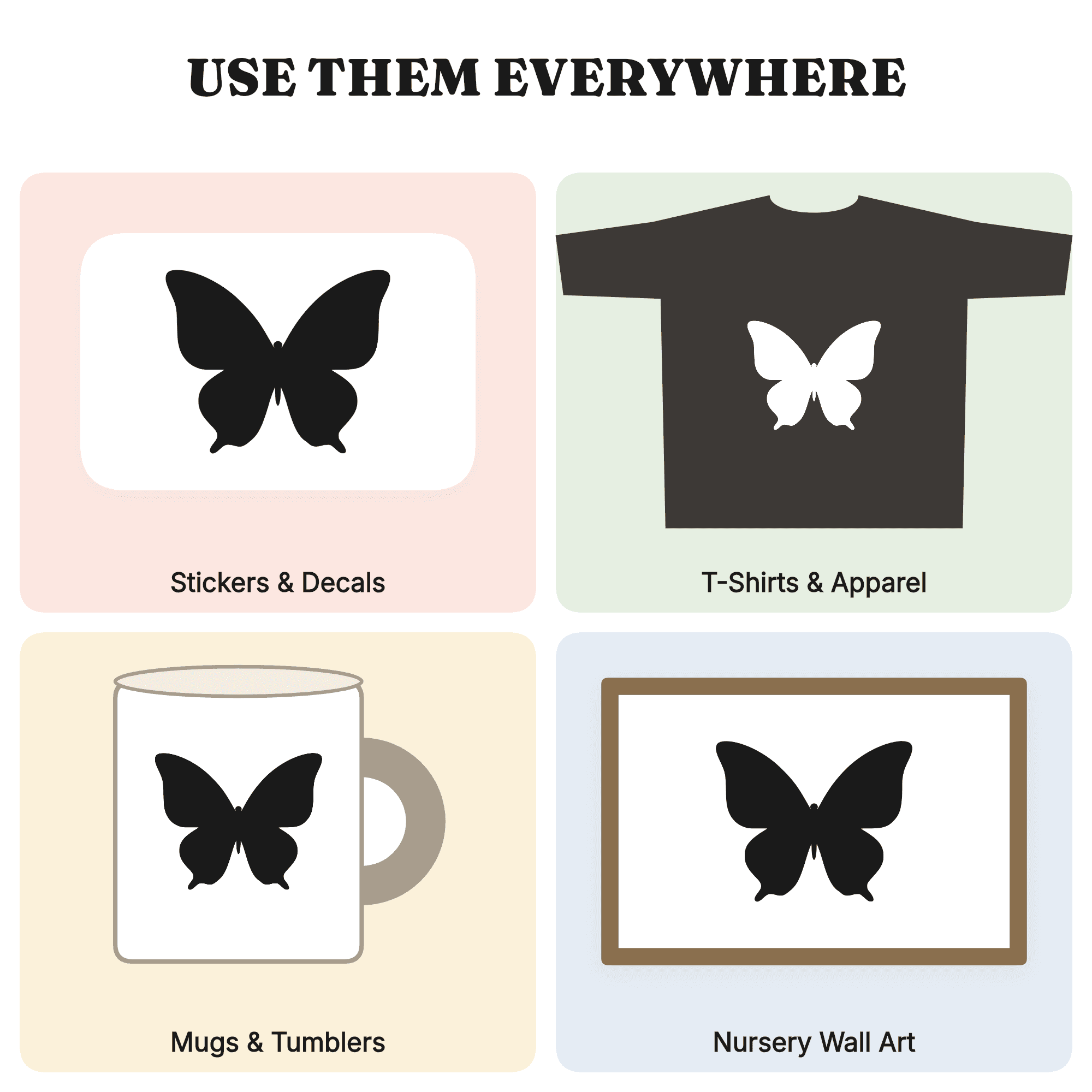 Abstract Butterfly SVG PNG, Mother's Day Butterfly Cut File, Wings Spread Flight Design — view 4
