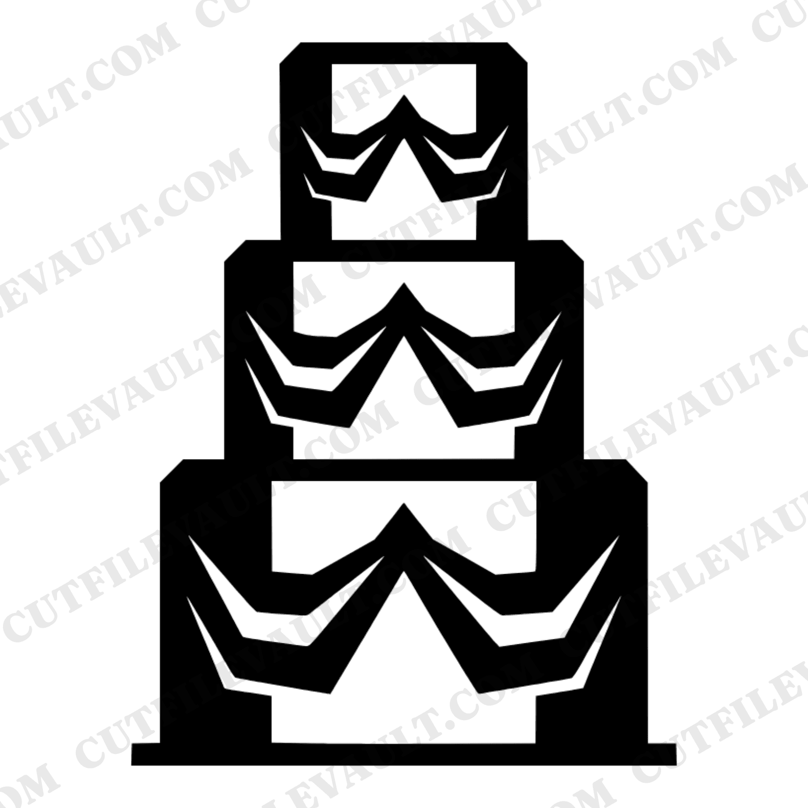 Brutalist Wedding Cake SVG PNG, Modern Geometric Three Tier Cake Cut File for Cricut