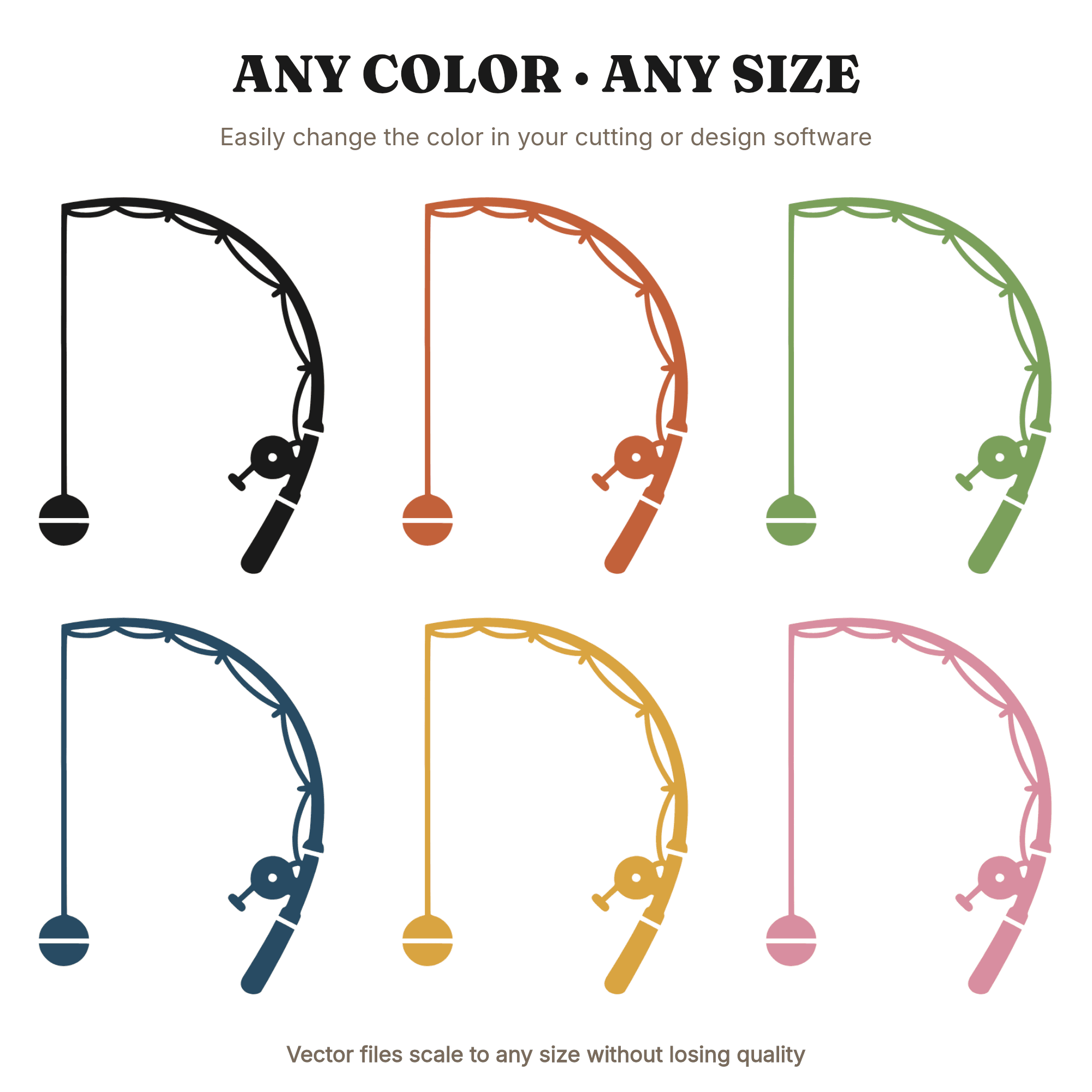 Art Deco Fishing Rod SVG PNG, Dynamic Cast Silhouette, Father's Day Gift, Outdoorsman Cut File — view 3