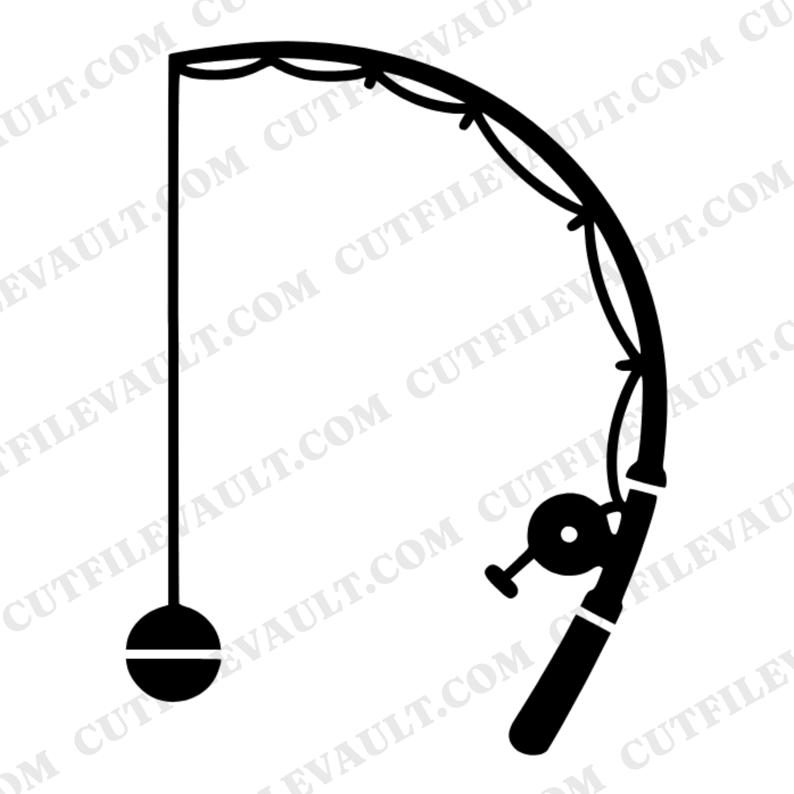 Art Deco Fishing Rod SVG PNG, Dynamic Cast Silhouette, Father's Day Gift, Outdoorsman Cut File