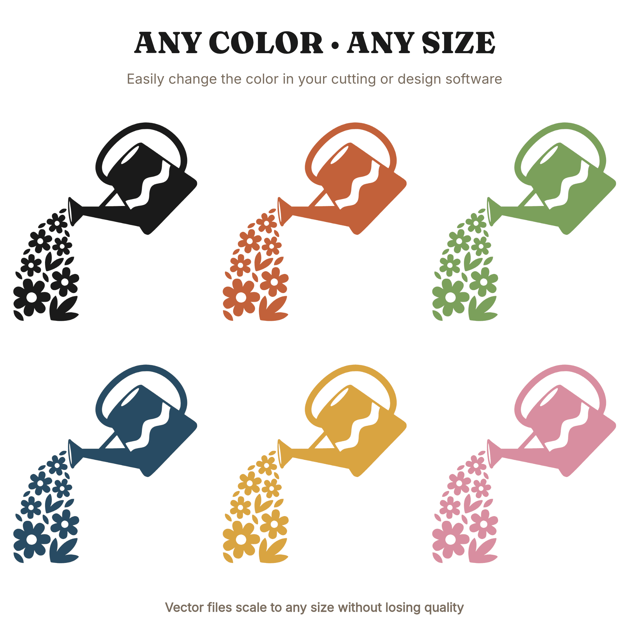 Retro Watering Can SVG PNG, 70s Flowers Mother's Day Cut File, Groovy Mom Shirt Design — view 3