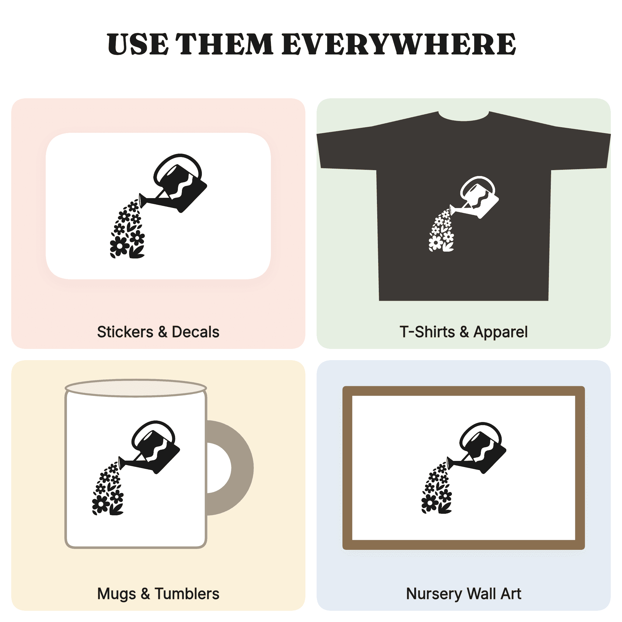 Retro Watering Can SVG PNG, 70s Flowers Mother's Day Cut File, Groovy Mom Shirt Design — view 4