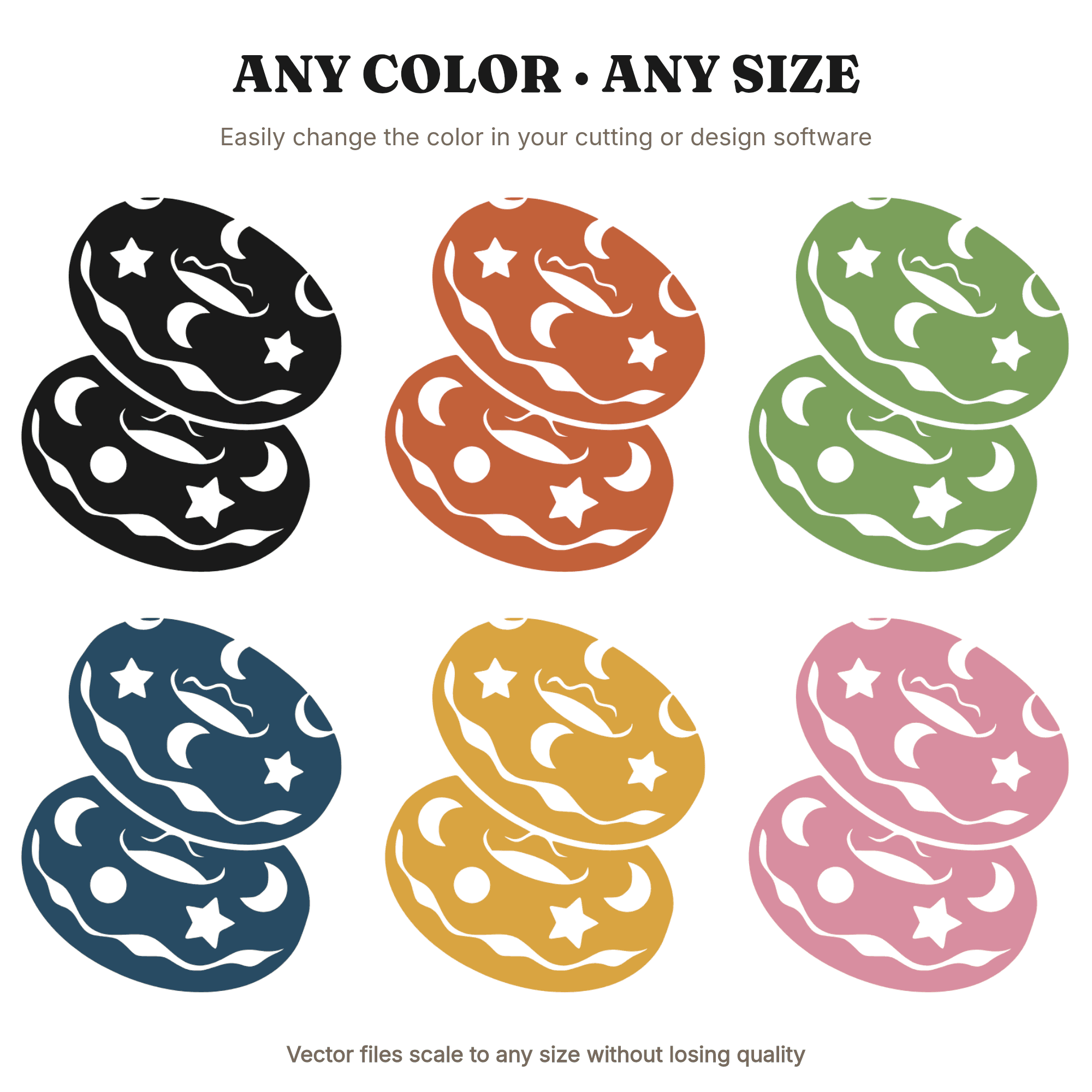 Celestial Donut Tower SVG PNG, Mystical Donut Stack Cut File, National Donut Day Cricut Design — view 3