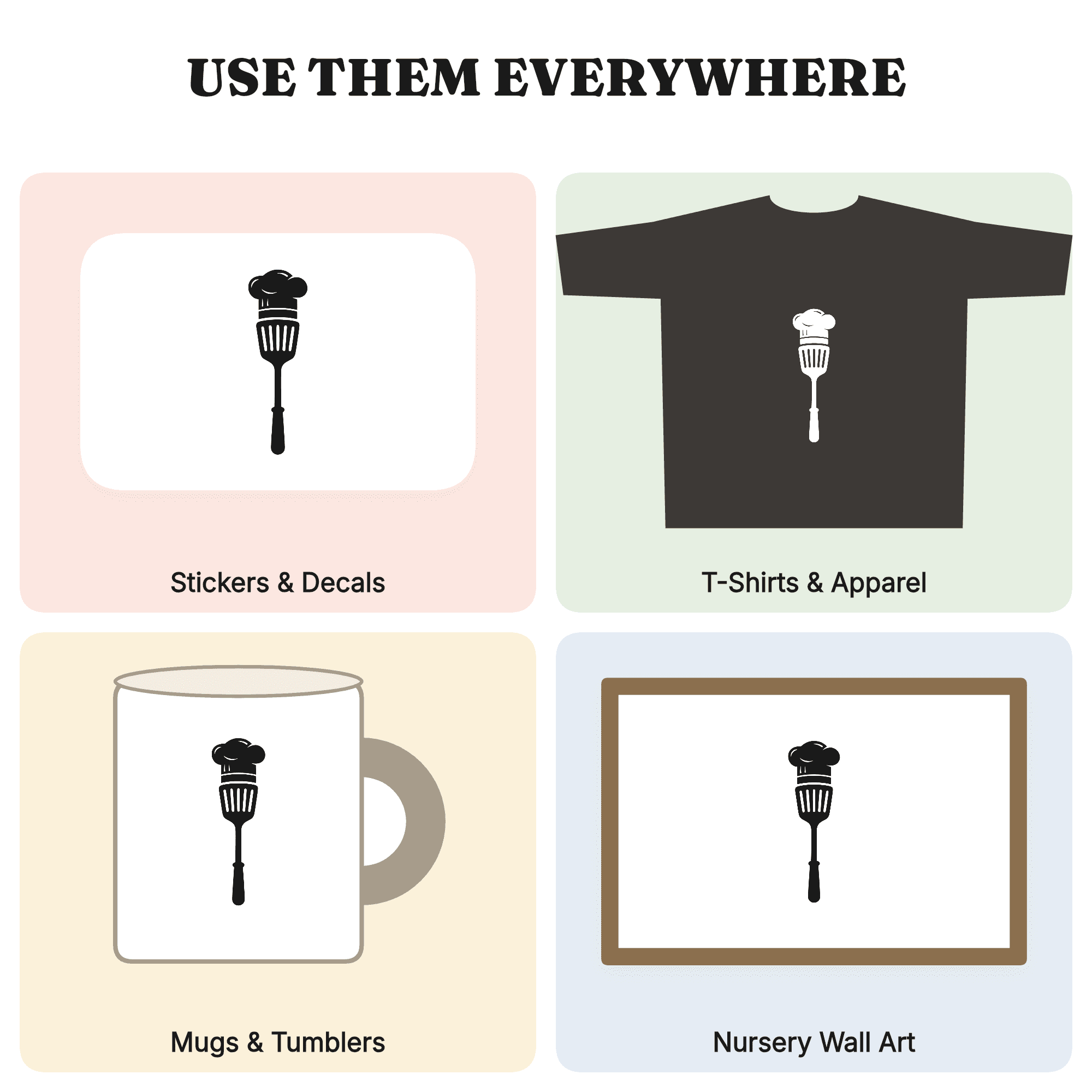 Grill Master Trophy Spatula SVG PNG, Chef Hat BBQ Cut File, Father's Day Grilling Design — view 4