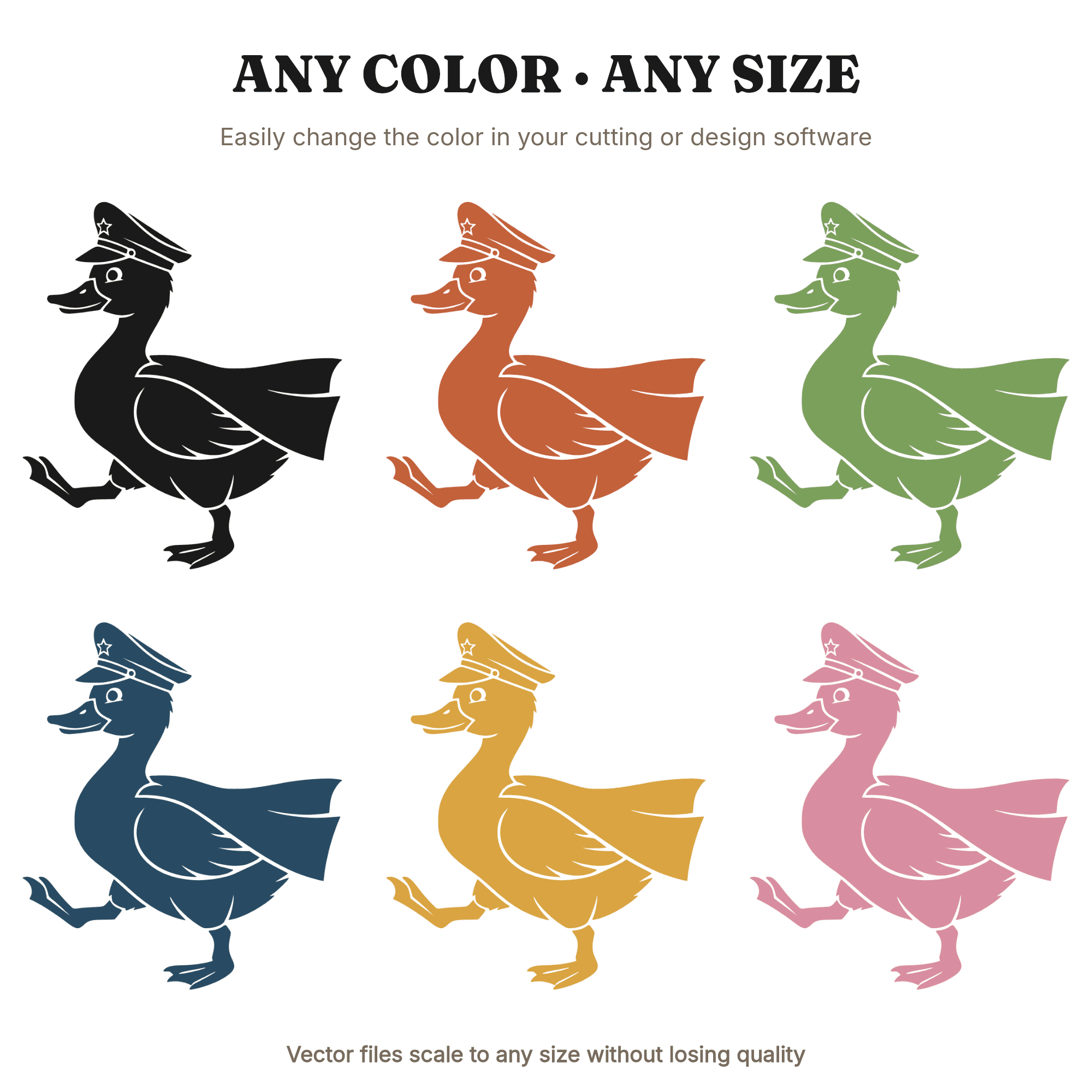 Art Deco Duckling SVG PNG, Patriotic Marching Duck Cut File, Independence Day 4th of July Design — view 3