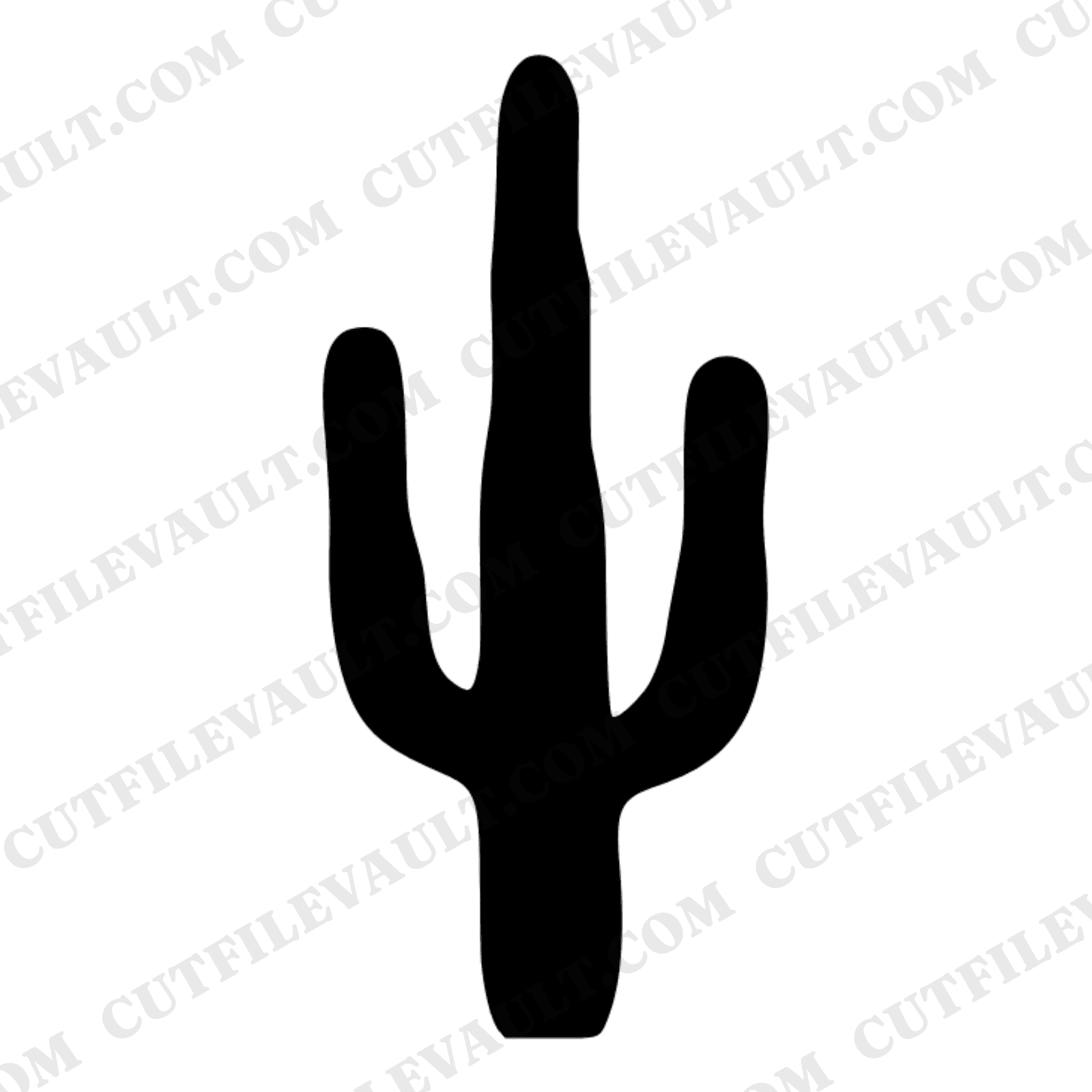 Retro Saguaro Cactus SVG PNG, 70s Desert Cut File, Cinco de Mayo Decor, Three Arm Cactus Silhouette