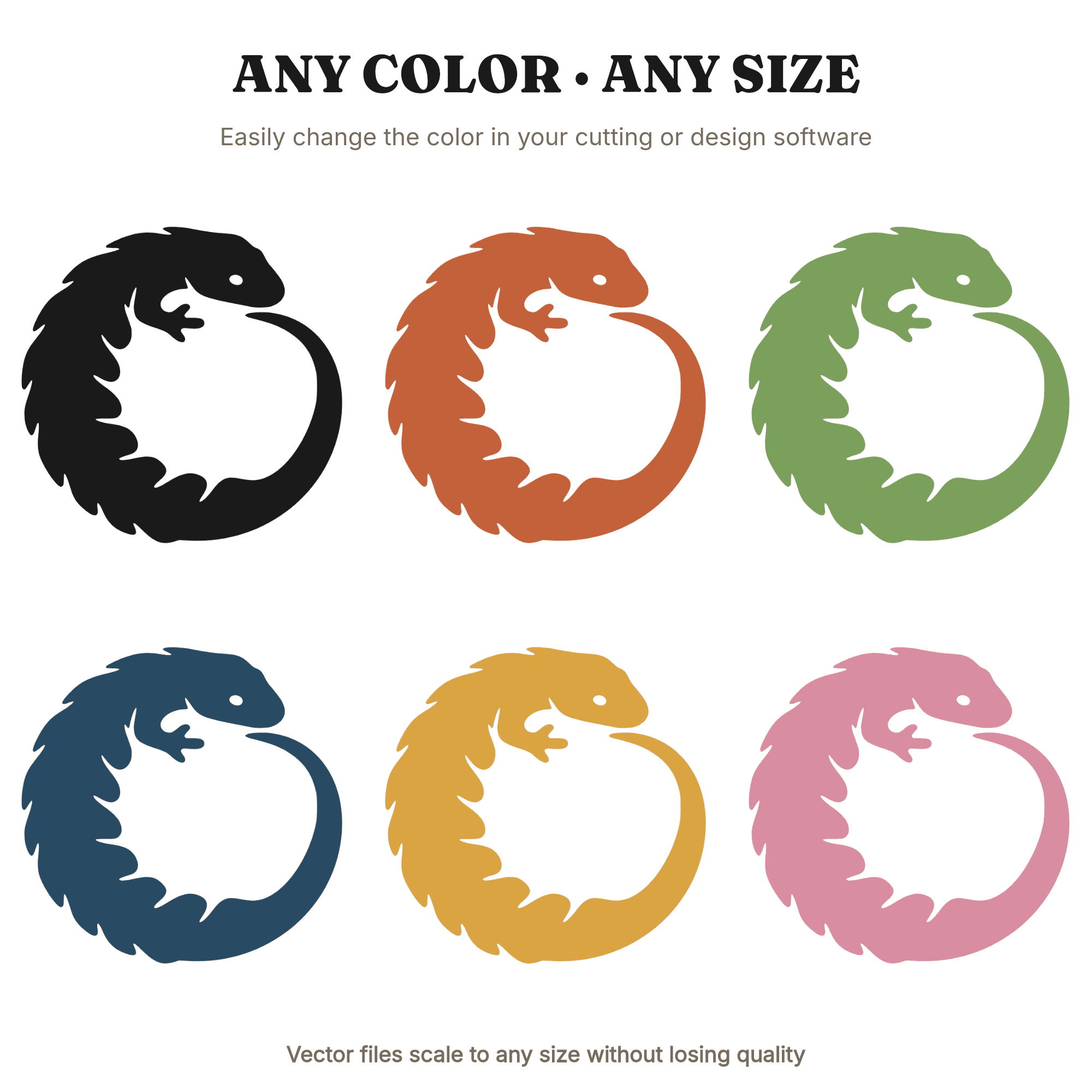 Summer Solstice Salamander Wreath SVG PNG, Circular Mystical Lizard Cut File, Abstract Seasonal Design — view 3