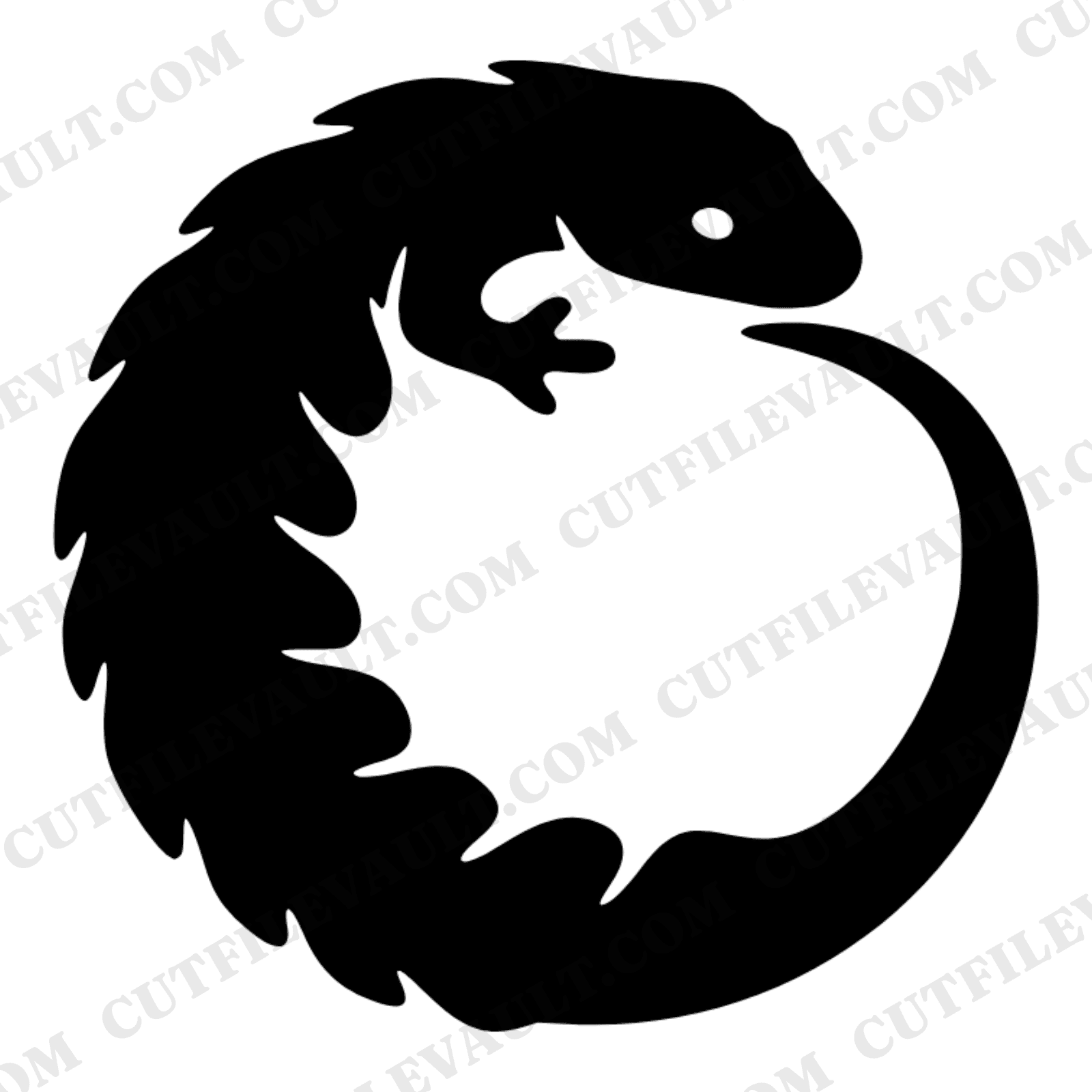 Summer Solstice Salamander Wreath SVG PNG, Circular Mystical Lizard Cut File, Abstract Seasonal Design