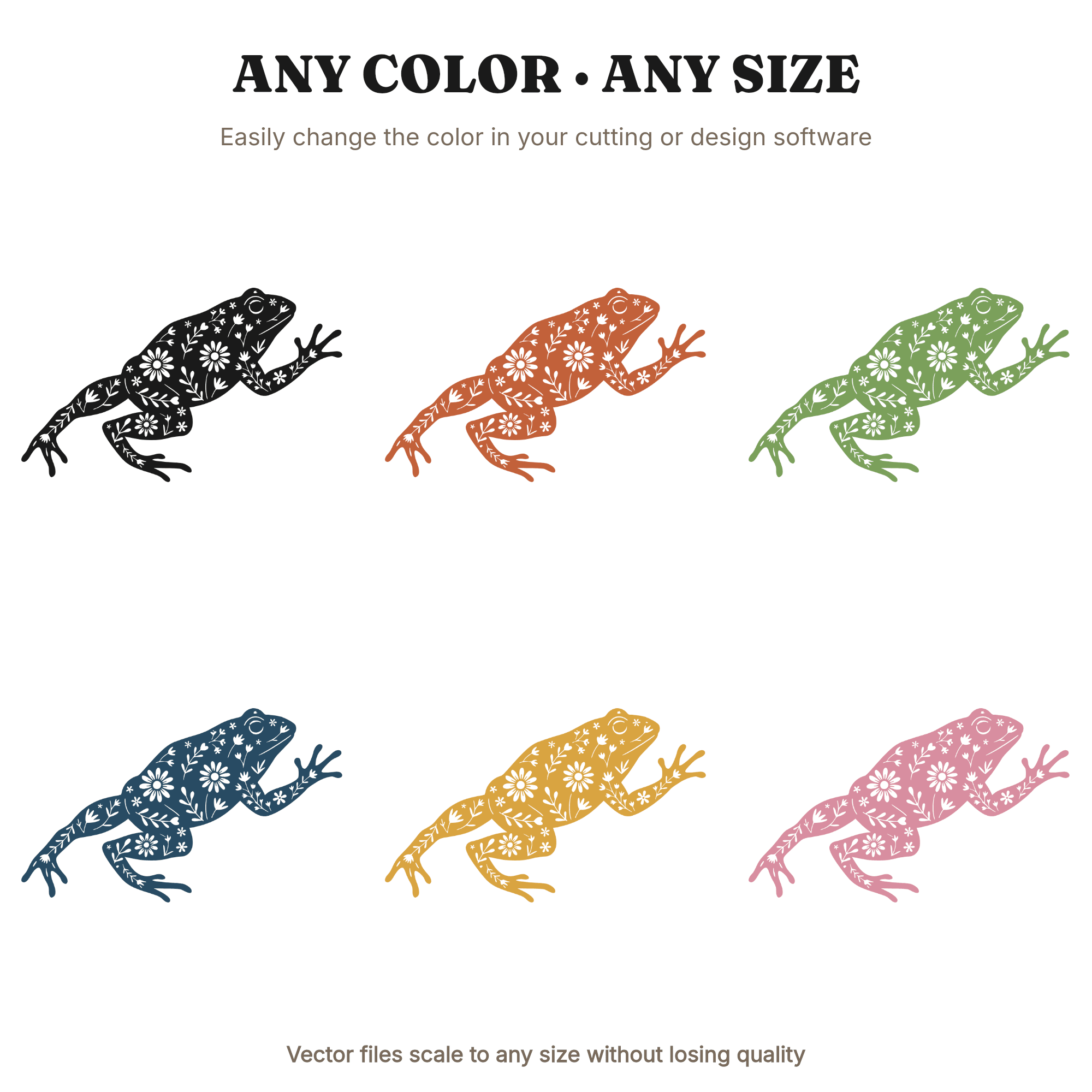 Patriotic Bullfrog SVG PNG, Leaping Frog with Flowers Cut File, Cottage Floral Fourth of July — view 3