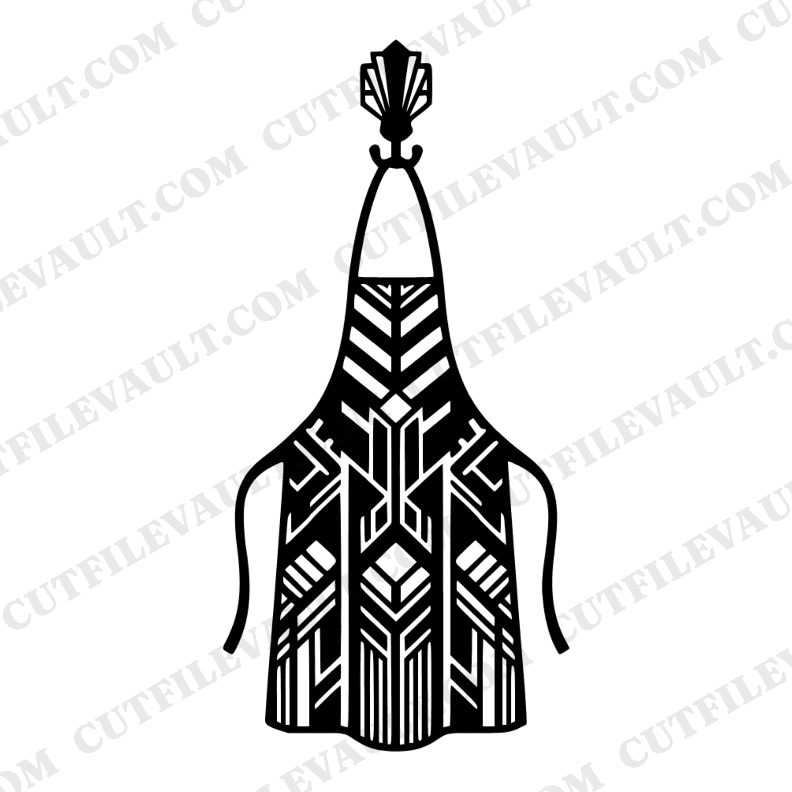 Art Deco Apron SVG PNG, Kitchen Apron on Hook Cut File, Mothers Day SVG, Cooking Mom Gift