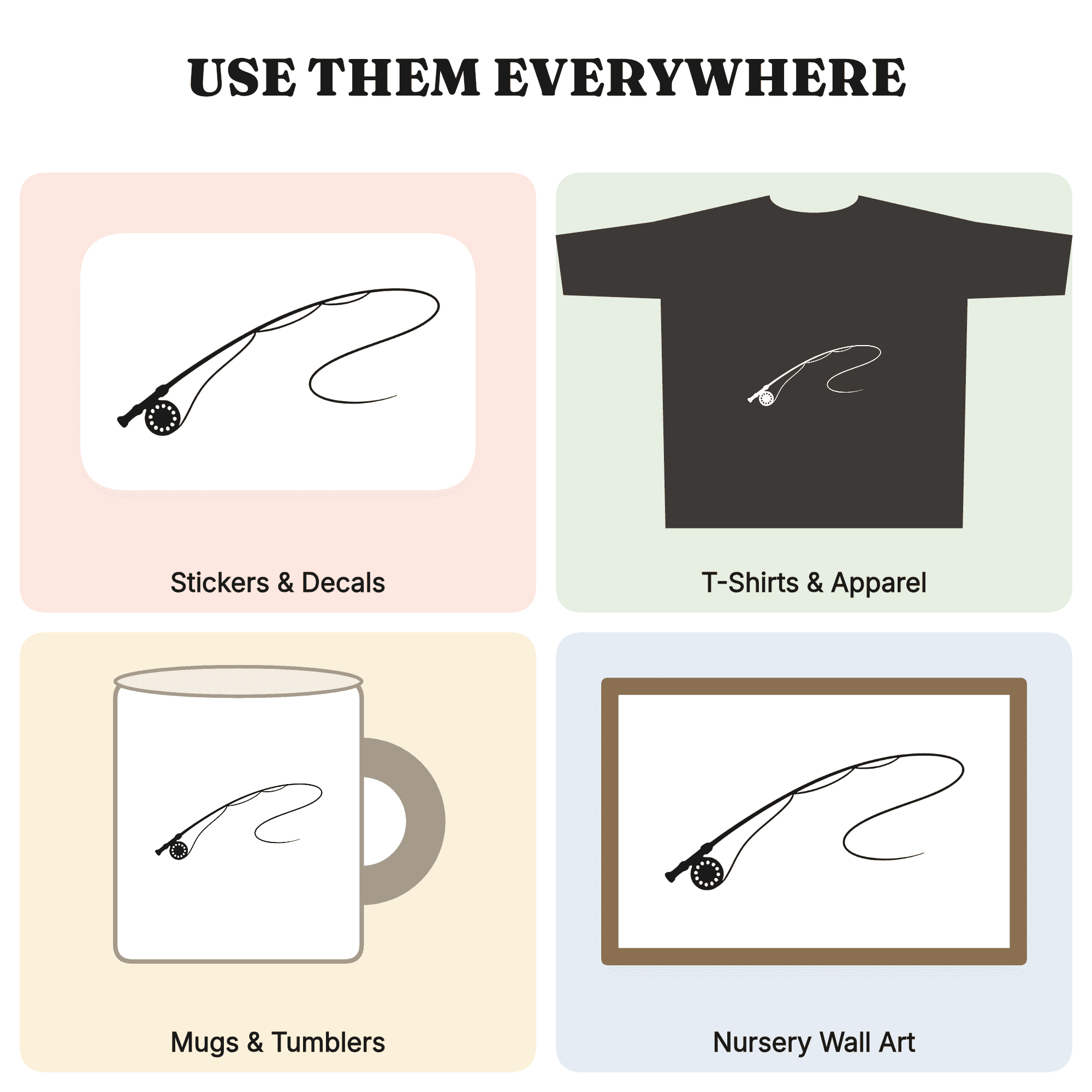 Fly Fishing Rod SVG PNG Mid Cast Arc Father's Day Gift Dad Fisherman Outdoor Cut File — view 4