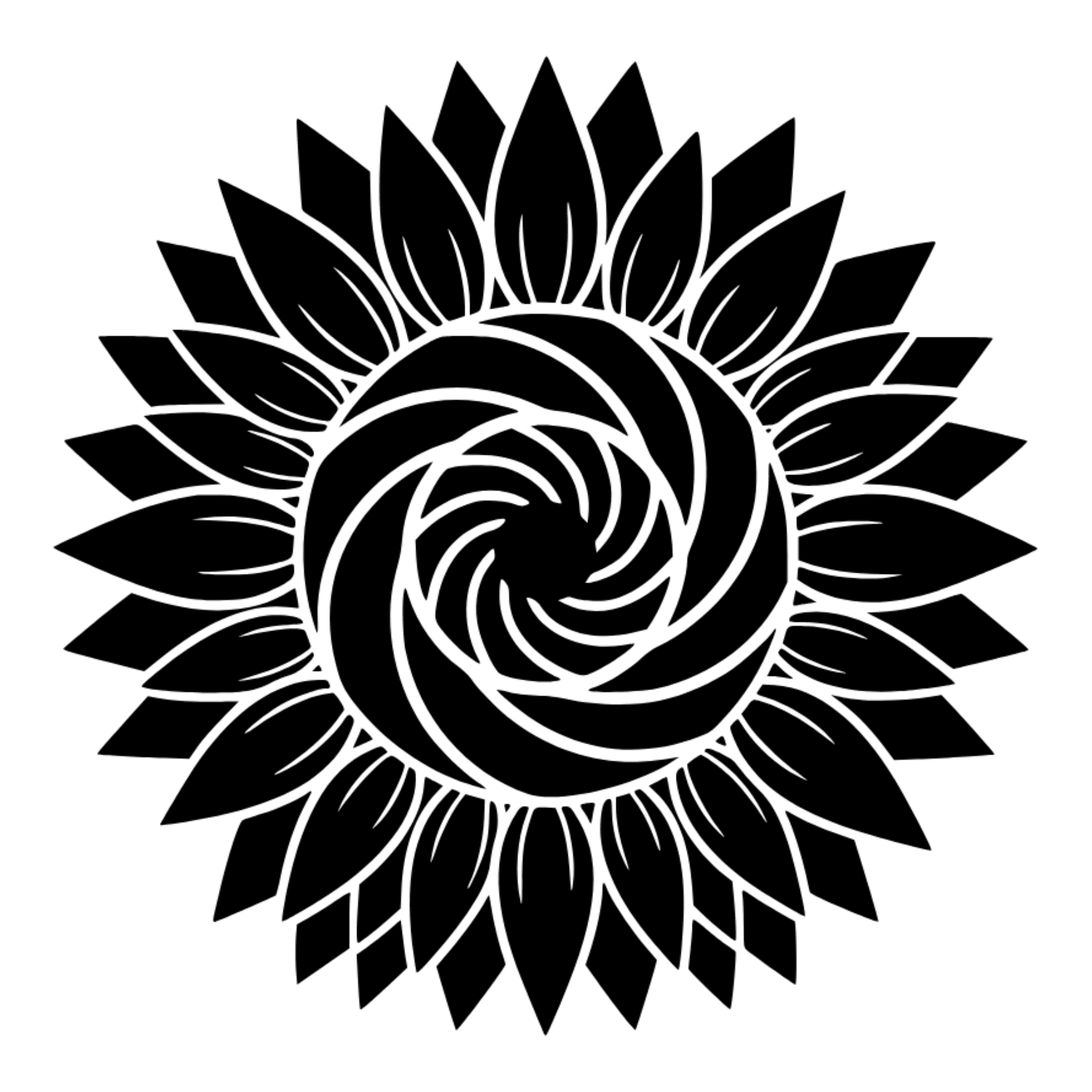 Celestial Sunflower SVG PNG, Summer Solstice Sunflower Top View, Mystical Bohemian Flower Cut File — view 2