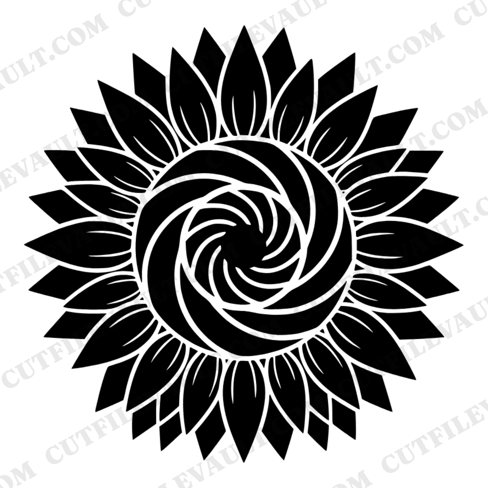 Celestial Sunflower SVG PNG, Summer Solstice Sunflower Top View, Mystical Bohemian Flower Cut File — view 1