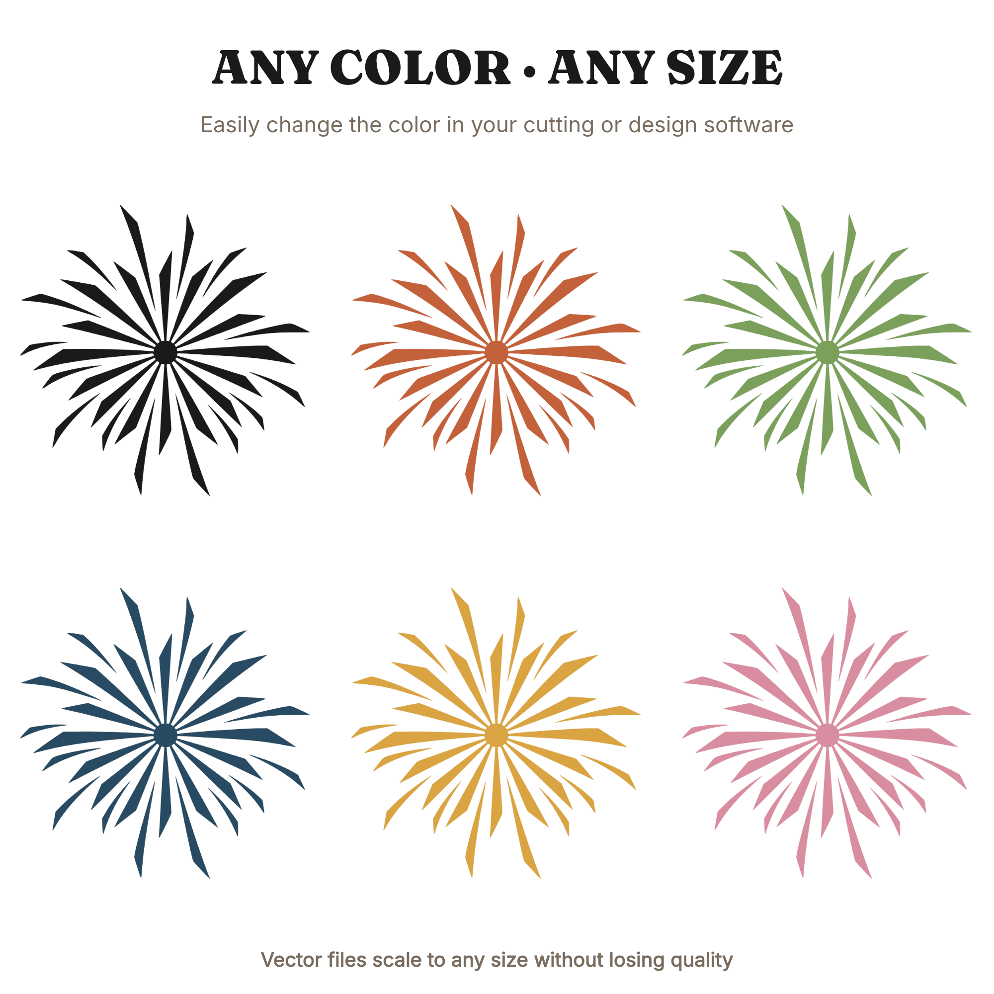 Firework Explosion SVG PNG, Fourth of July Starburst Cut File, Patriotic Fireworks Silhouette Design — view 3