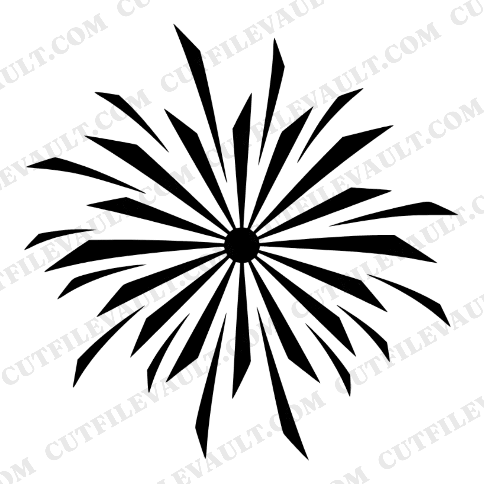 Firework Explosion SVG PNG, Fourth of July Starburst Cut File, Patriotic Fireworks Silhouette Design — view 1