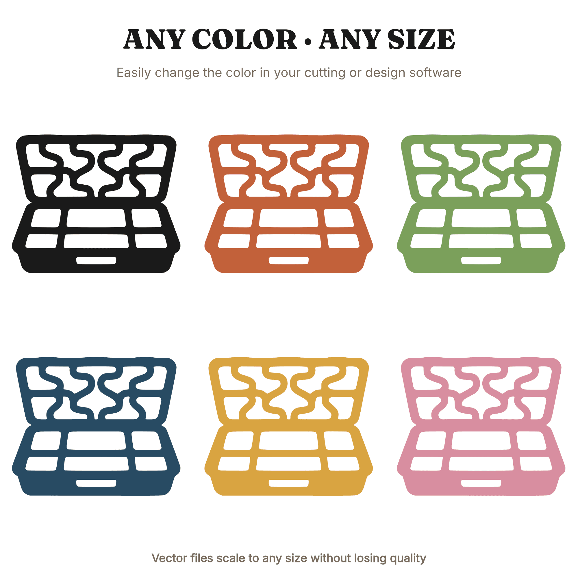 Overhead Toolbox SVG PNG, Open Toolbox Top View Father's Day Cut File, Boho Organic Dad Tool Box — view 2