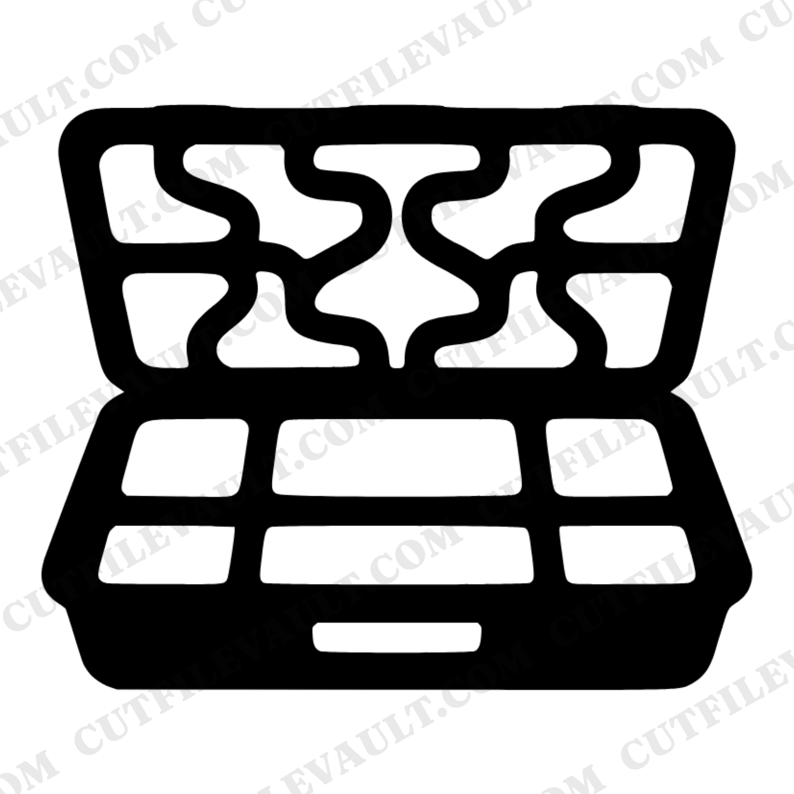 Overhead Toolbox SVG PNG, Open Toolbox Top View Father's Day Cut File, Boho Organic Dad Tool Box — view 1