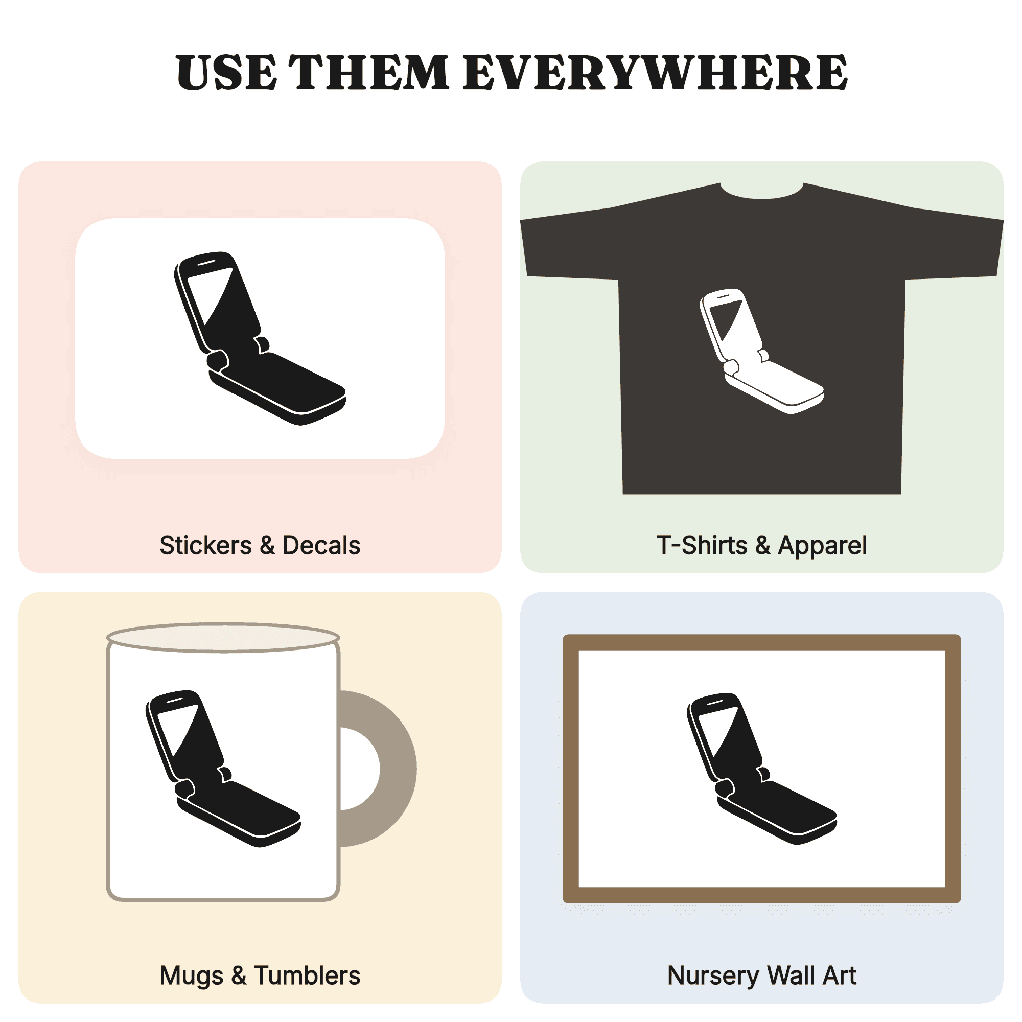 Y2K Flip Phone SVG PNG, Donut Day Retro Nostalgia Cut File, 2000s Aesthetic Line Art Design — view 3