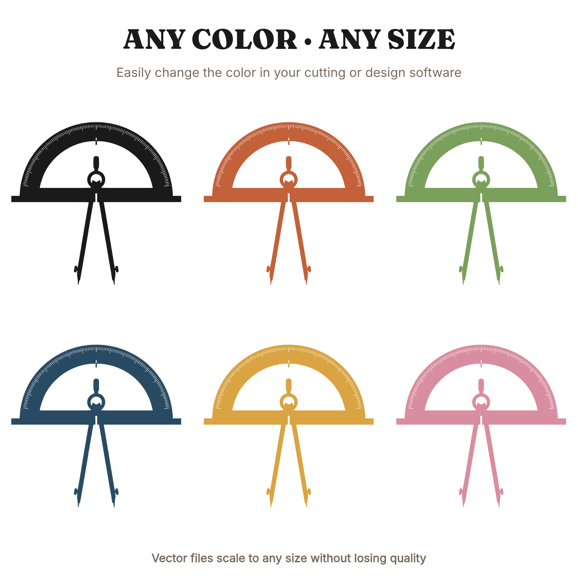 Vintage Geometry Protractor Compass SVG PNG, Back to School Teacher Appreciation Cut File — view 2