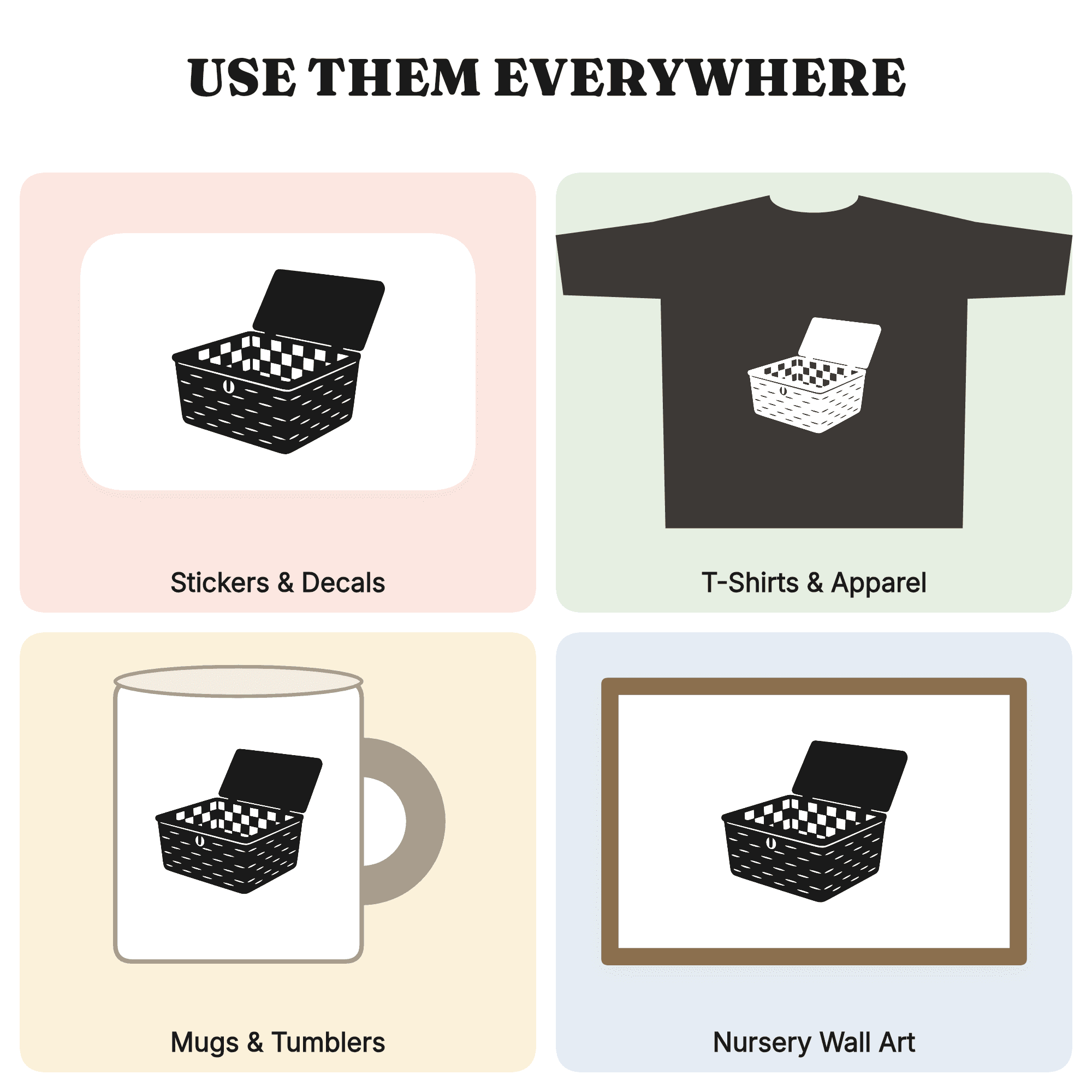 Vintage Picnic Basket SVG PNG Independence Day Retro 1950s Americana Cut File for Cricut — view 3