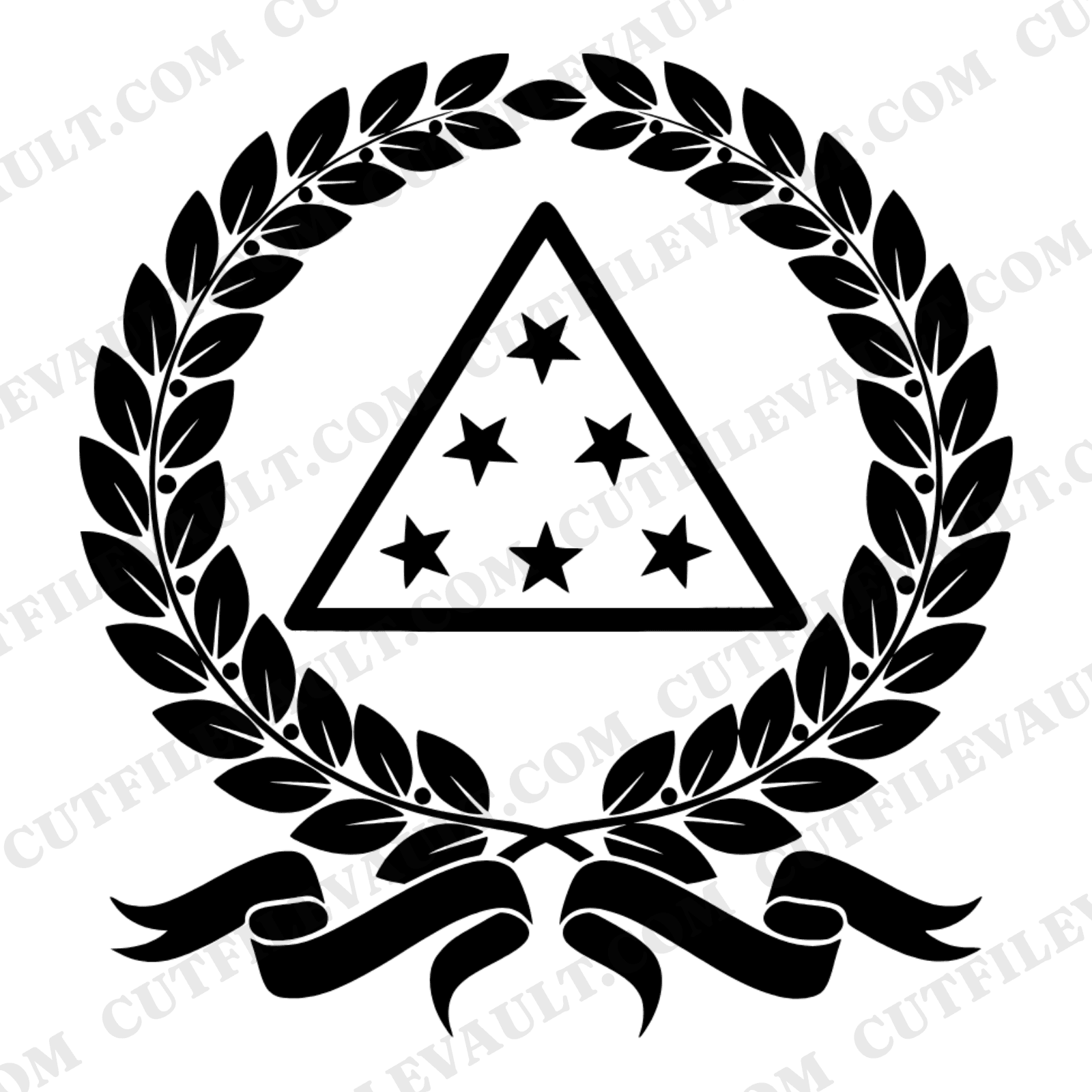 Independence Day Folded Flag Laurel Wreath SVG PNG, Patriotic Memorial Day Cut File, Vintage Botanical — view 1