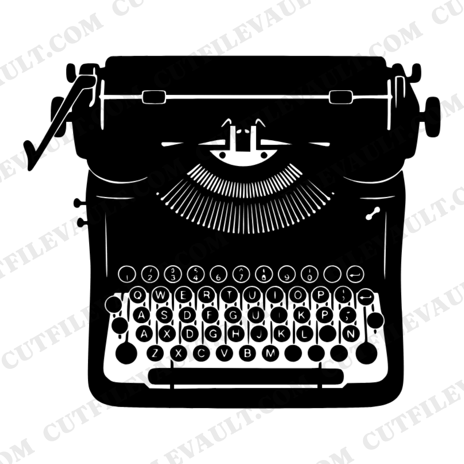 Vintage Typewriter SVG PNG Administrative Professionals Day Overhead View Boho Cut File Cricut