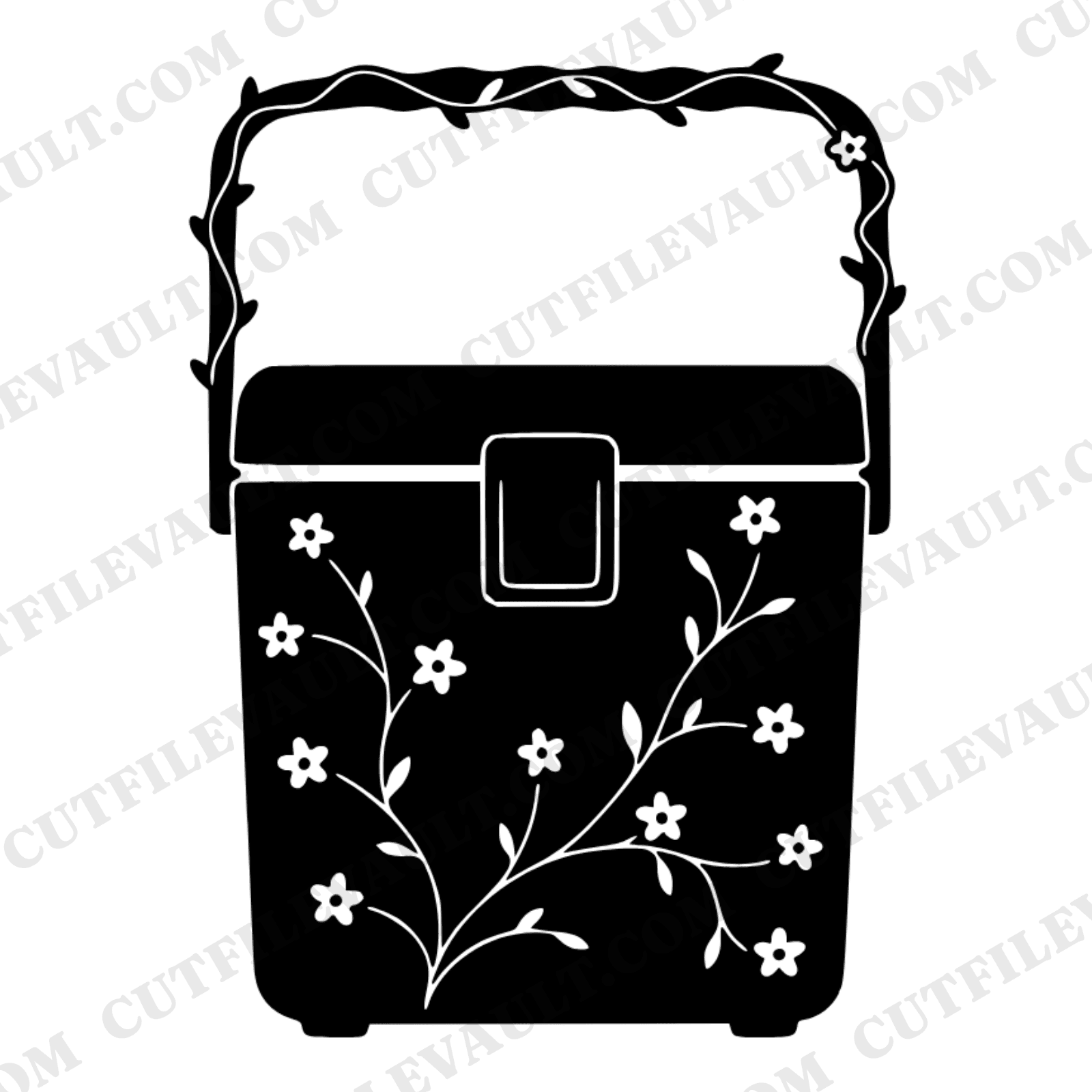 Vintage Cooler SVG PNG, Independence Day Floral Cooler Cut File, Fourth of July Cottagecore Design — view 1