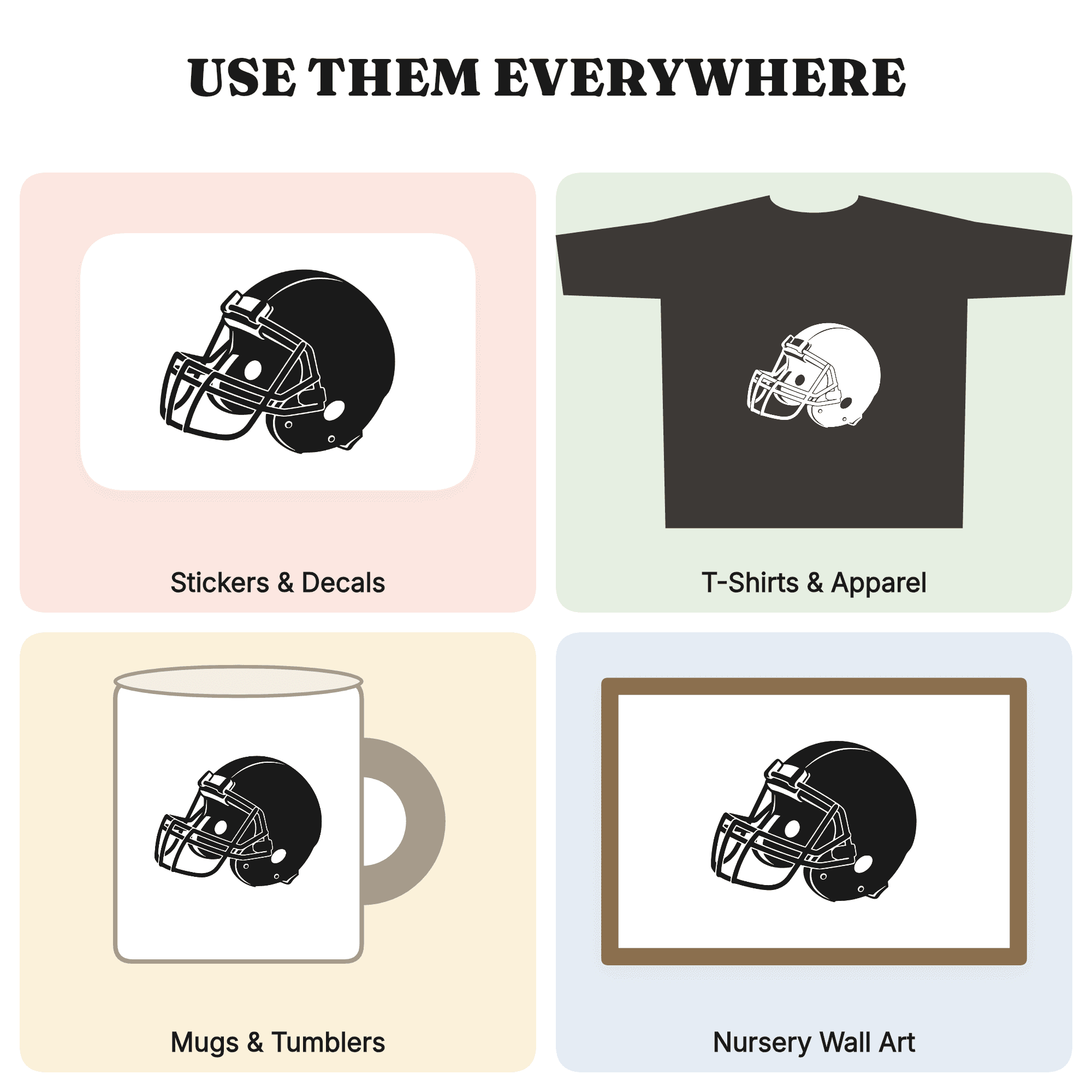 Football Helmet SVG PNG, Three Quarter View Celebration Silhouette, Game Day Dad Cut File Design — view 3