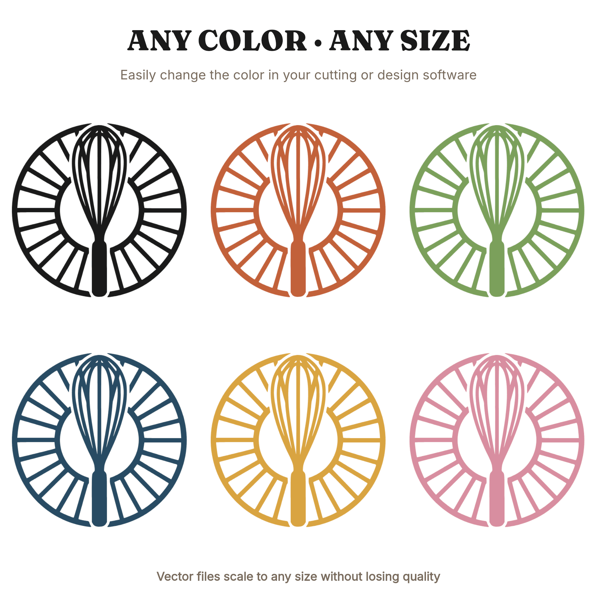 Whisk Monogram Frame SVG PNG, Kitchen Badge Cut File, Bakery Logo, Chef Culinary Crafter Design — view 2