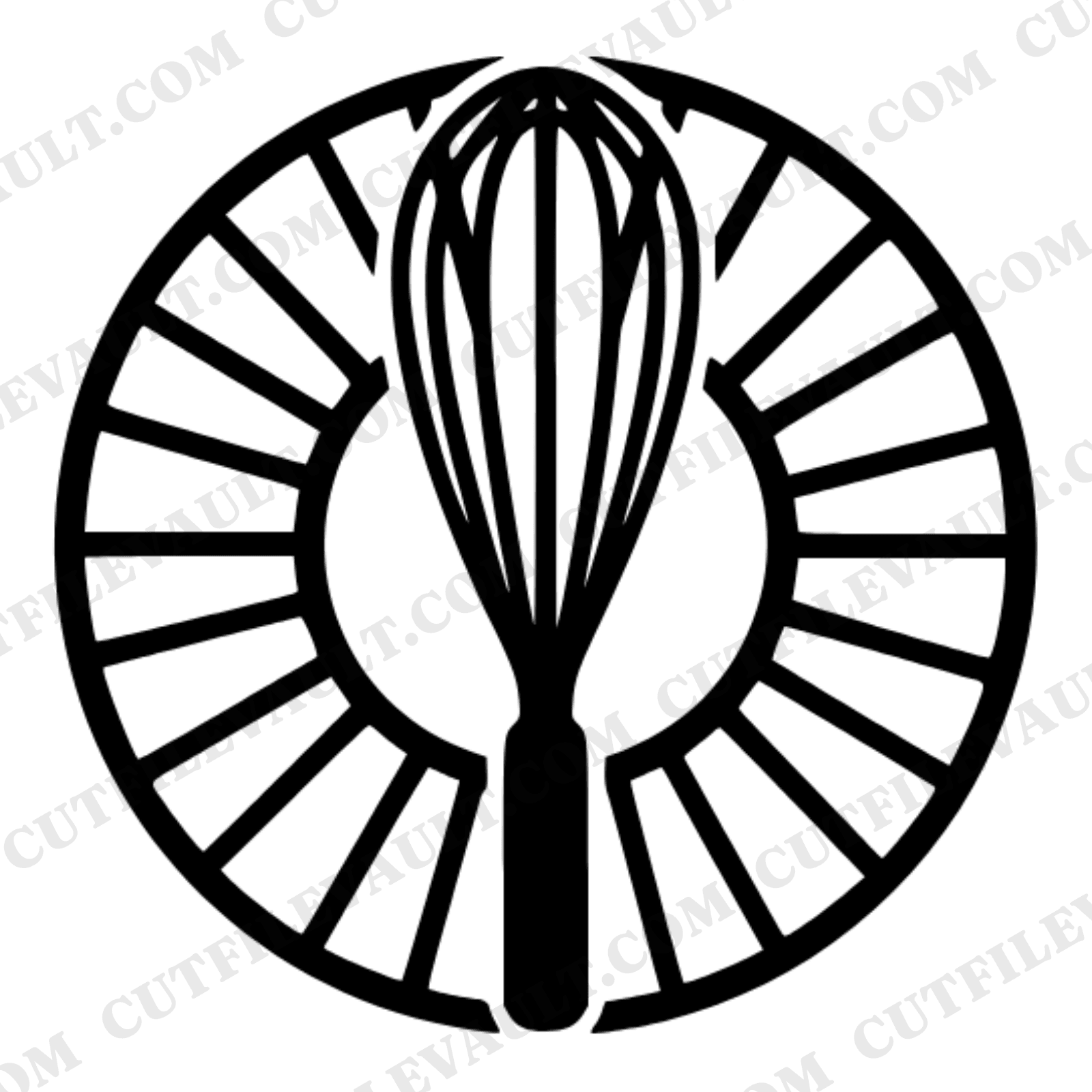 Whisk Monogram Frame SVG PNG, Kitchen Badge Cut File, Bakery Logo, Chef Culinary Crafter Design — view 1