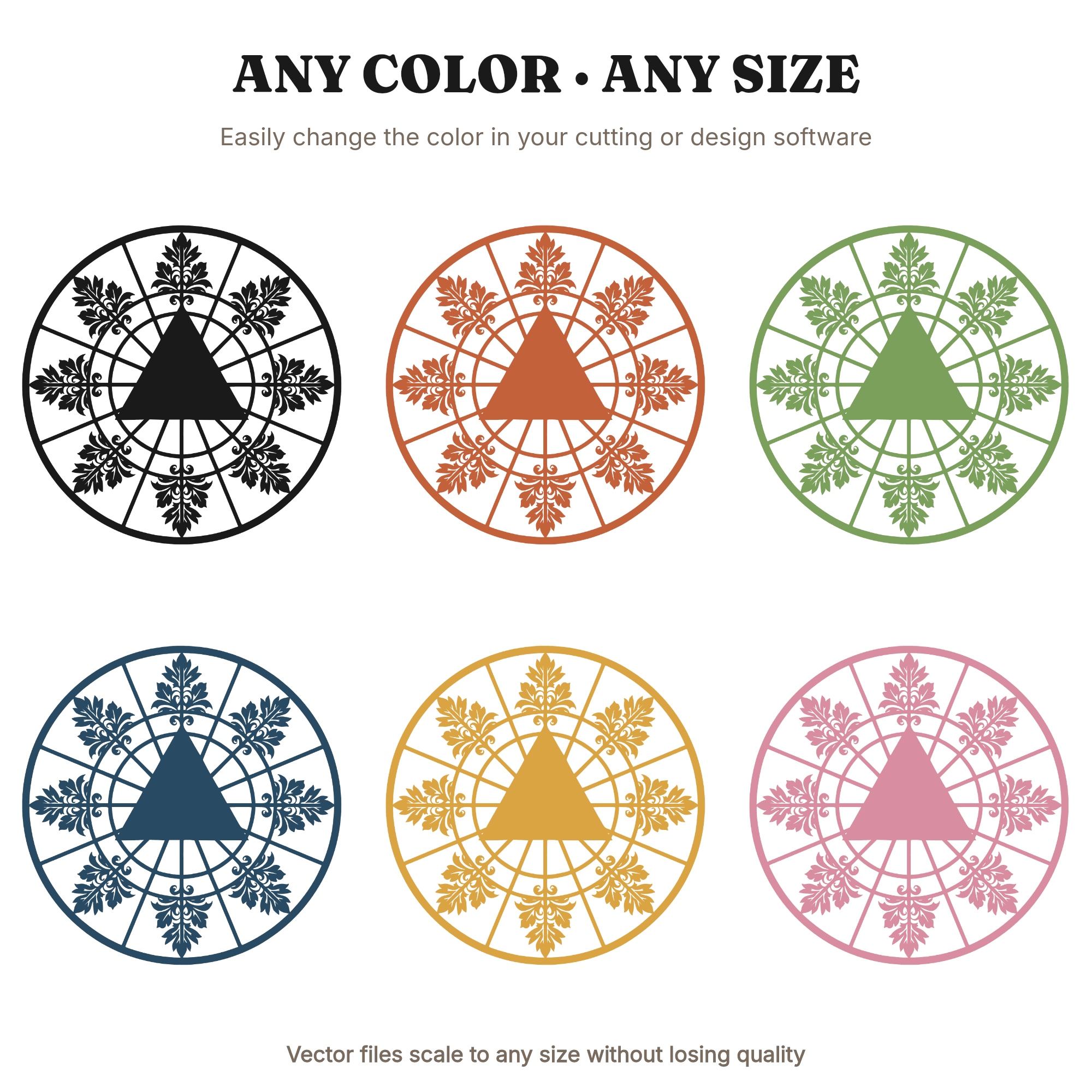 Summer Solstice Sundial Mandala SVG PNG, Vintage Botanical Cut File, Geometric Shadow Rays Design — view 2