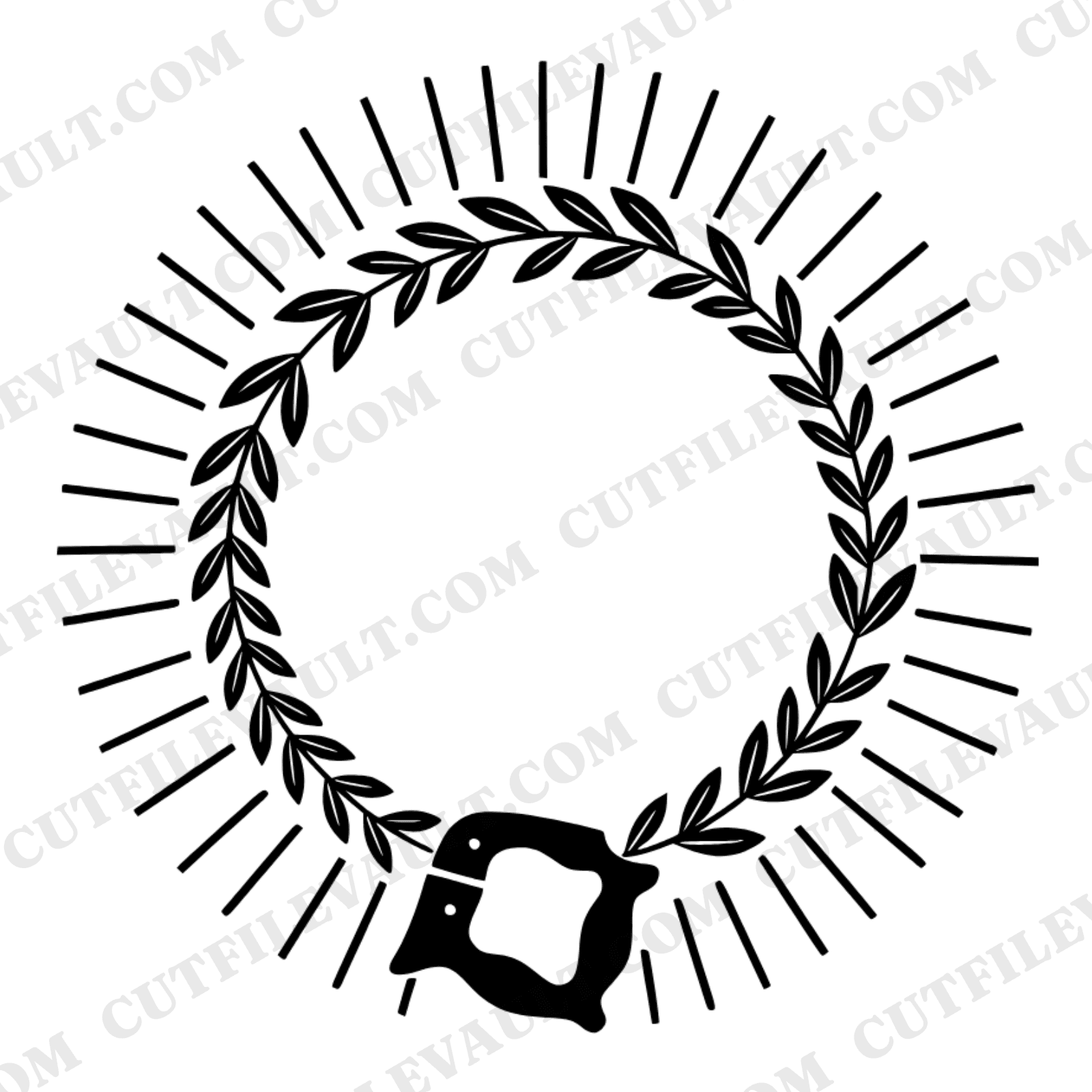 Labor Day Hand Saw Wreath SVG PNG Mandala Sunburst Vintage Botanical Craft Cut File Design — view 1