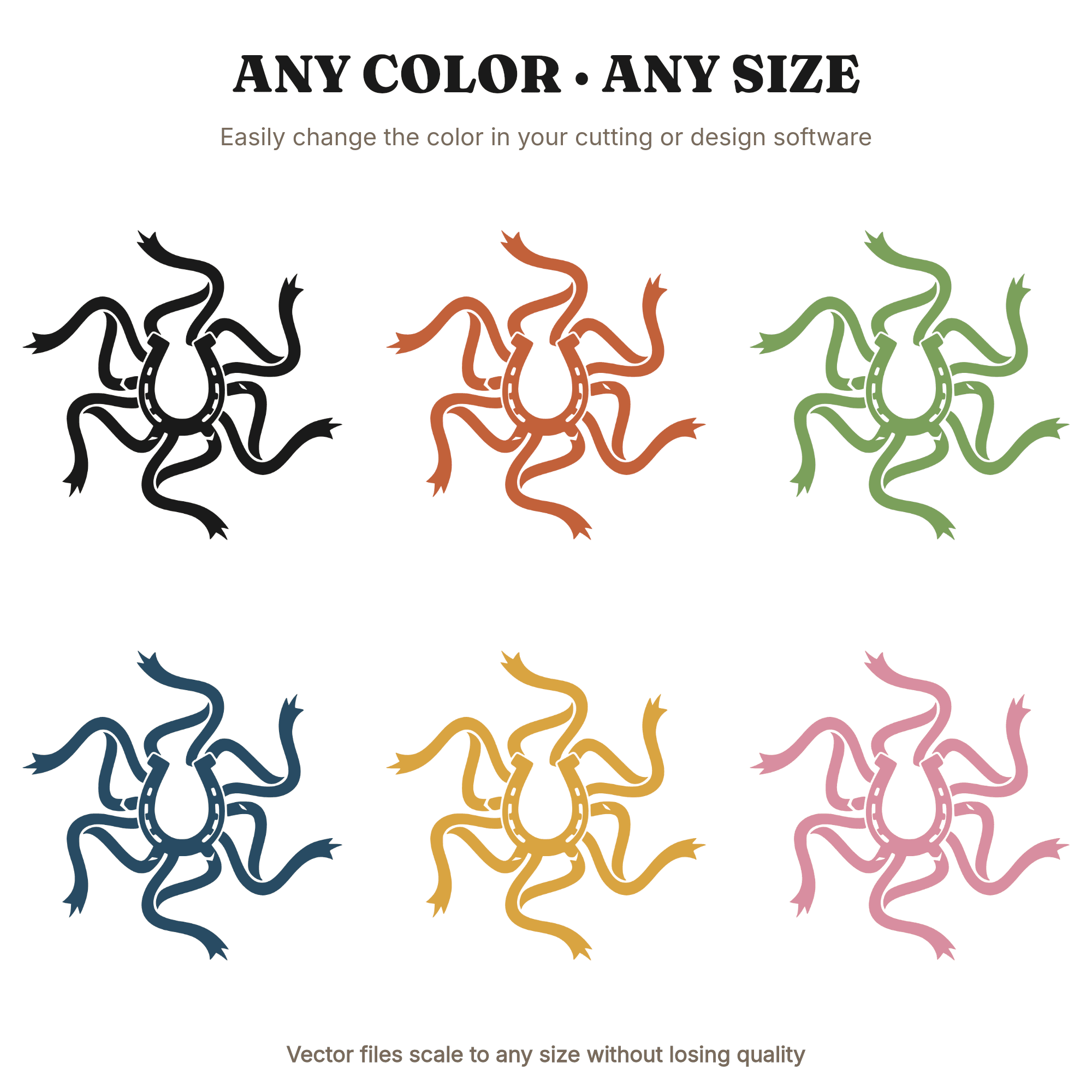 Maypole Horseshoe SVG PNG, Dancing Ribbon Streamers Cut File, Kentucky Derby May Day Decor — view 2