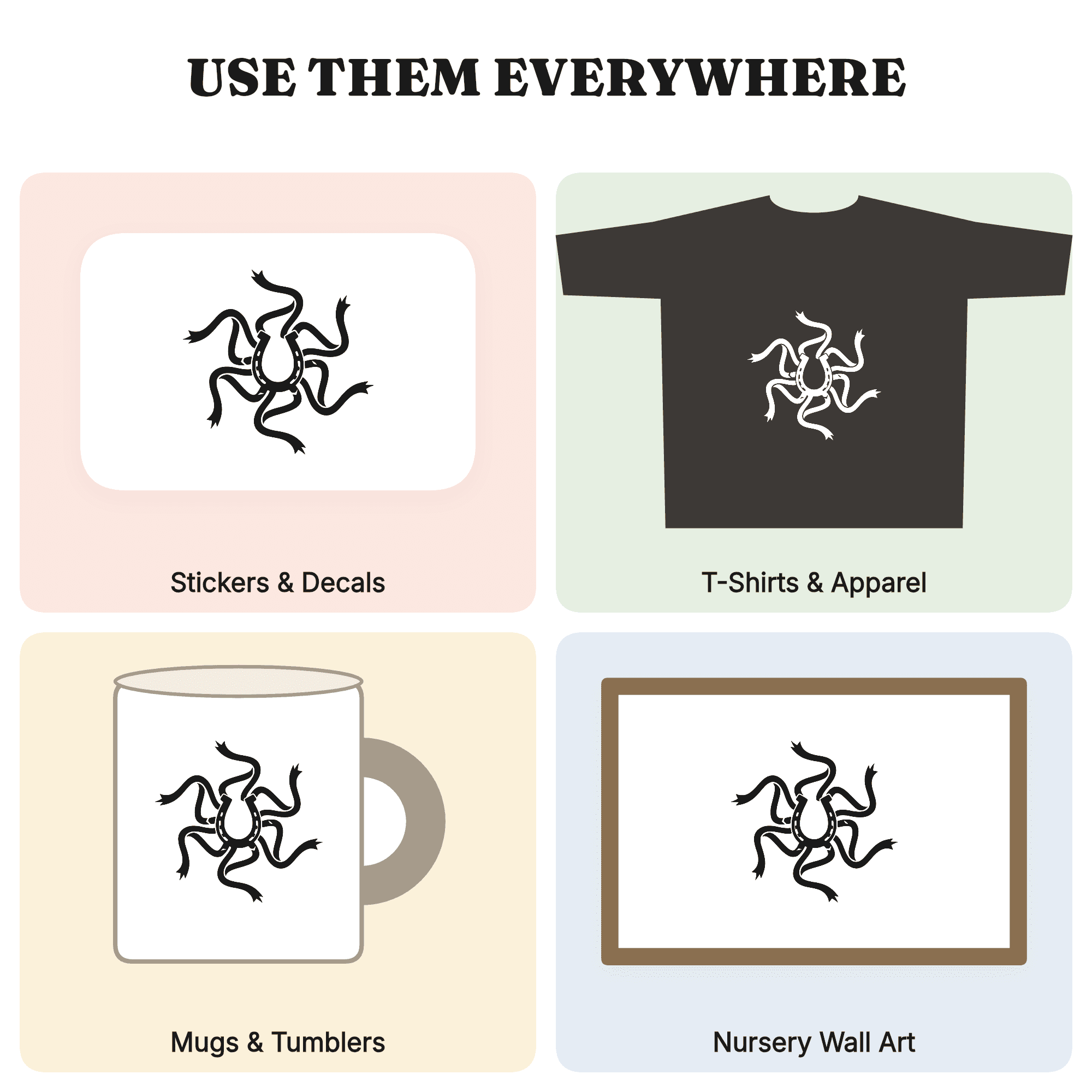 Maypole Horseshoe SVG PNG, Dancing Ribbon Streamers Cut File, Kentucky Derby May Day Decor — view 3