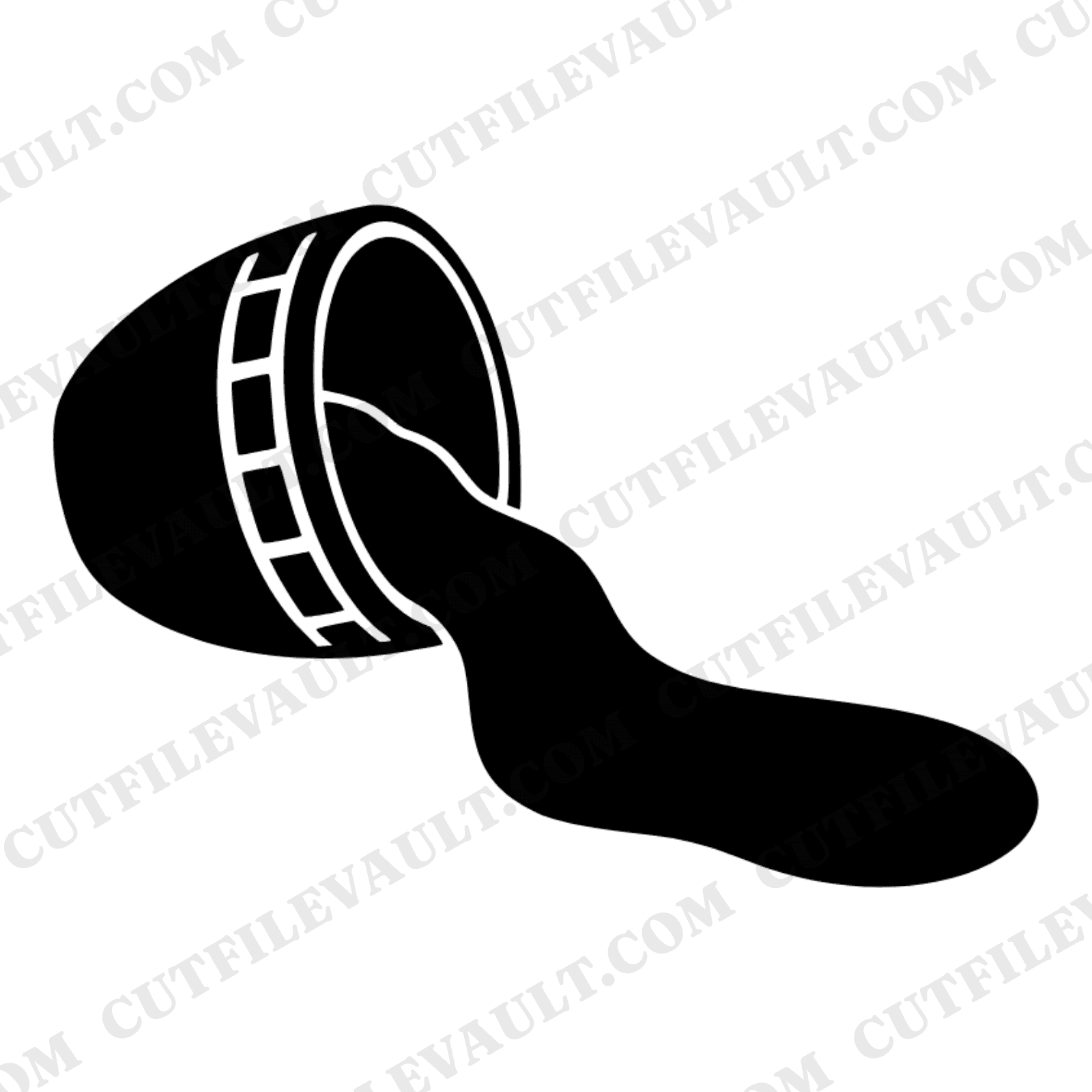 Mid Century Plant Pot Spilling Soil SVG PNG, Retro Earth Day Cut File, Abstract Blob Design — view 1