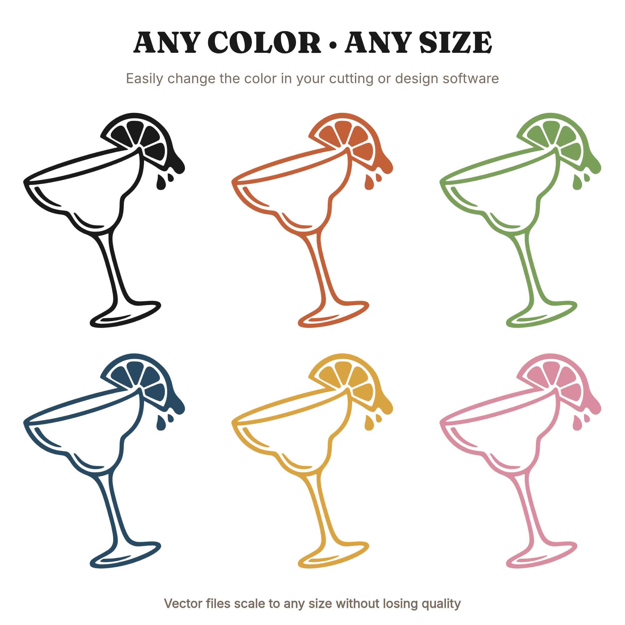 Tilted Margarita Glass SVG PNG, Lime Wheel Cut File, Cinco de Mayo Party Decor, Cocktail Design — view 2