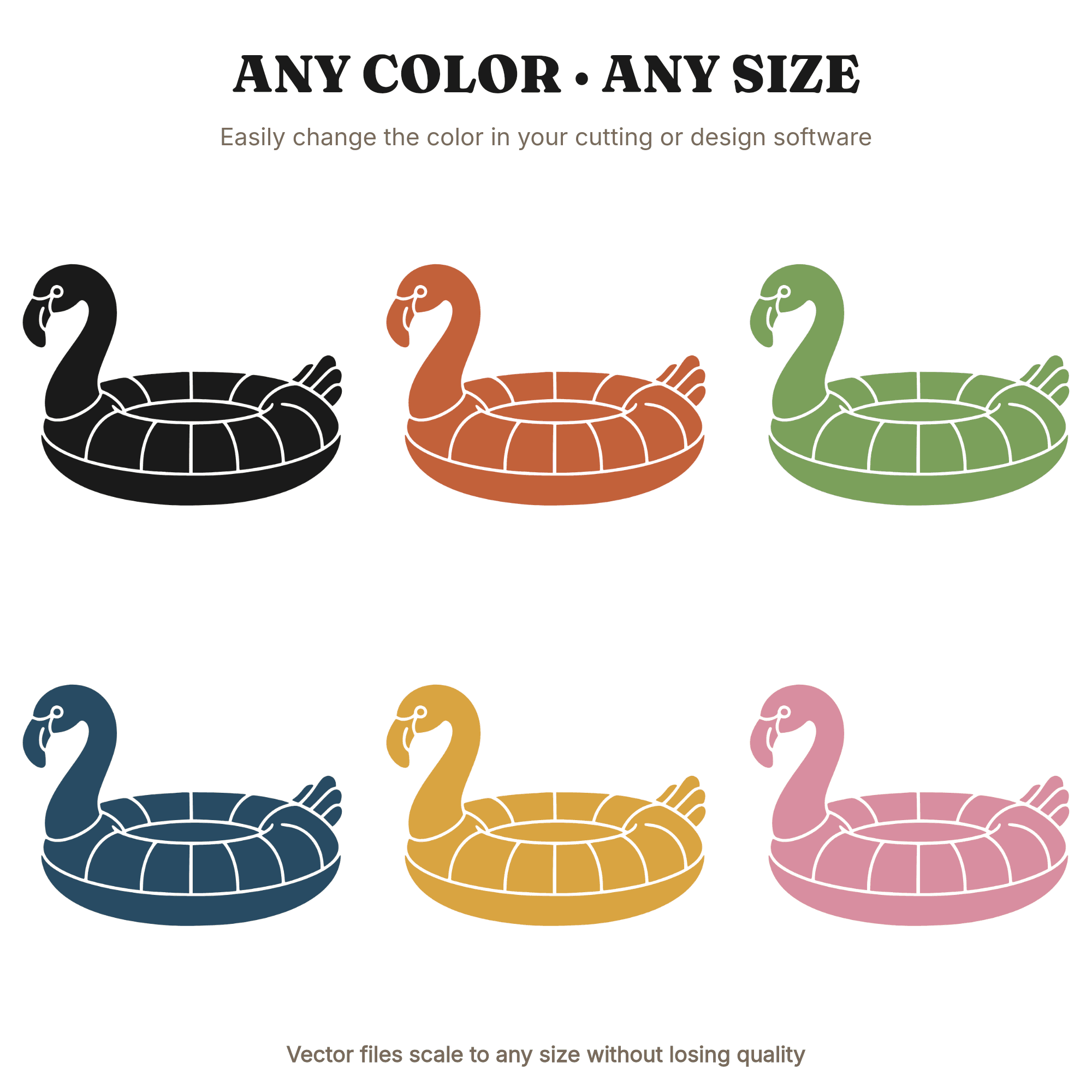 Summer Solstice Flamingo Moon SVG PNG, Crescent Pool Float Art Deco Cut File for Cricut Silhouette — view 2