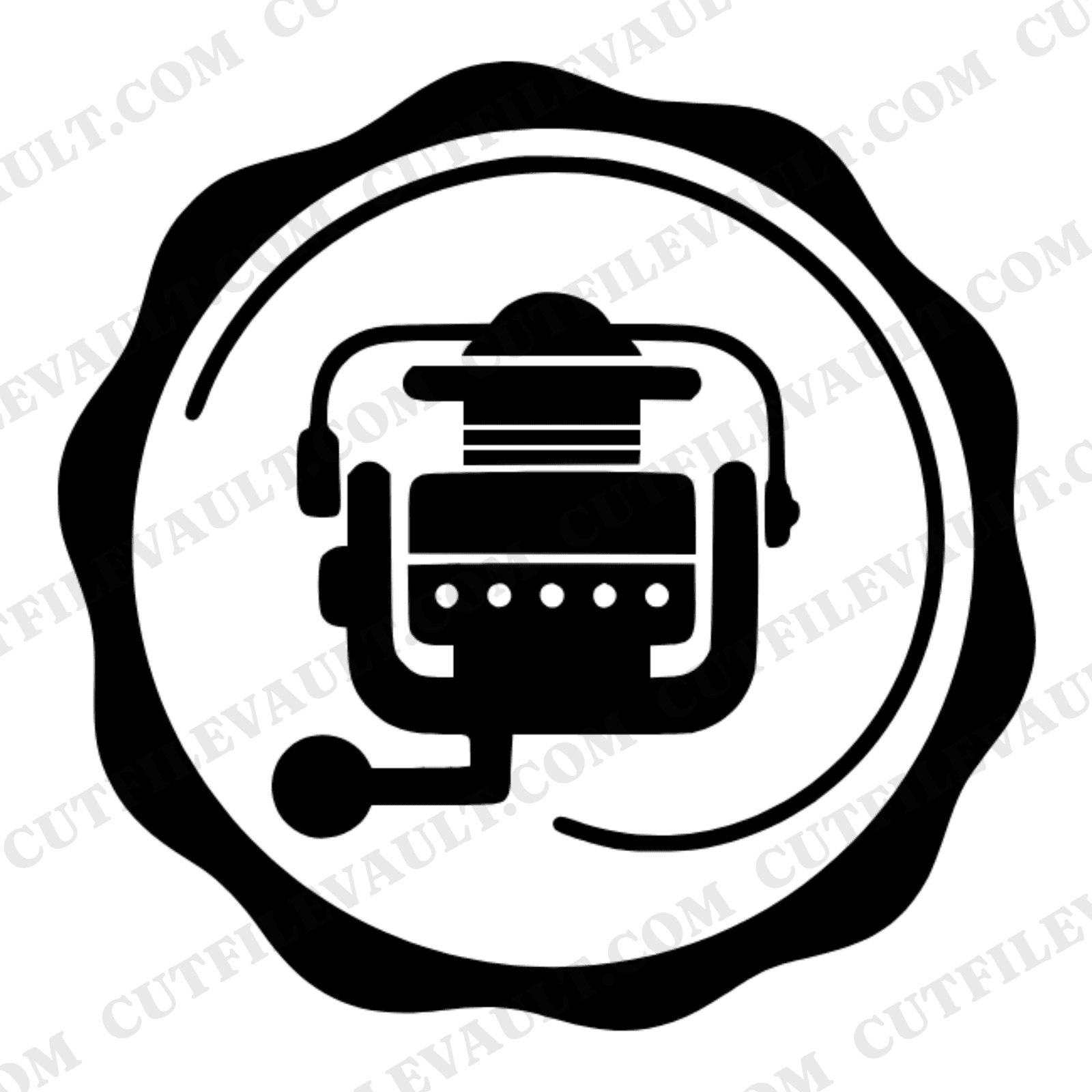 Fishing Reel SVG PNG Father's Day Wax Seal Emblem Cut File for Cricut Silhouette Fisherman Gift