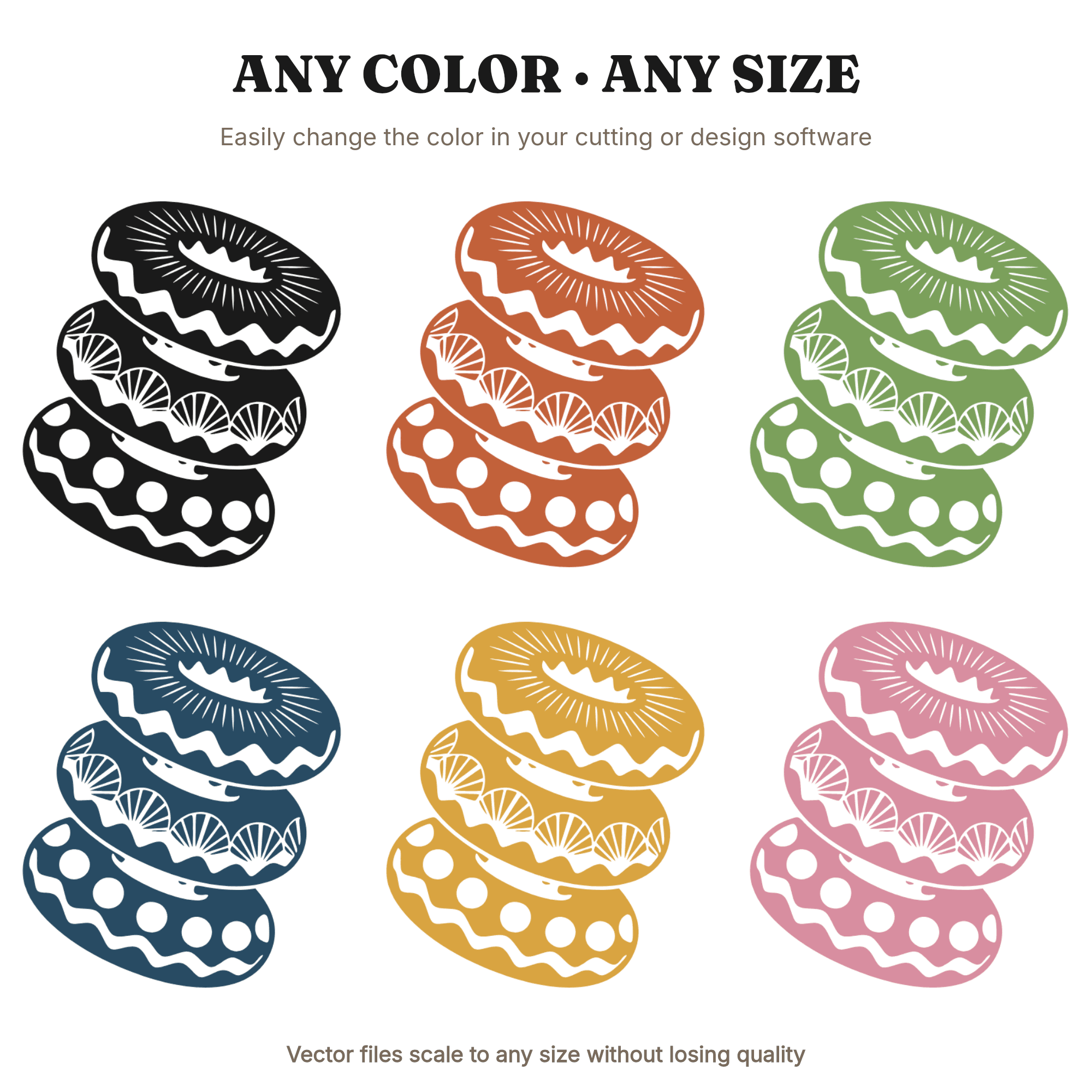 Art Deco Donut Tower SVG PNG National Donut Day Cut File Retro Geometric Stacked Donuts Design — view 2