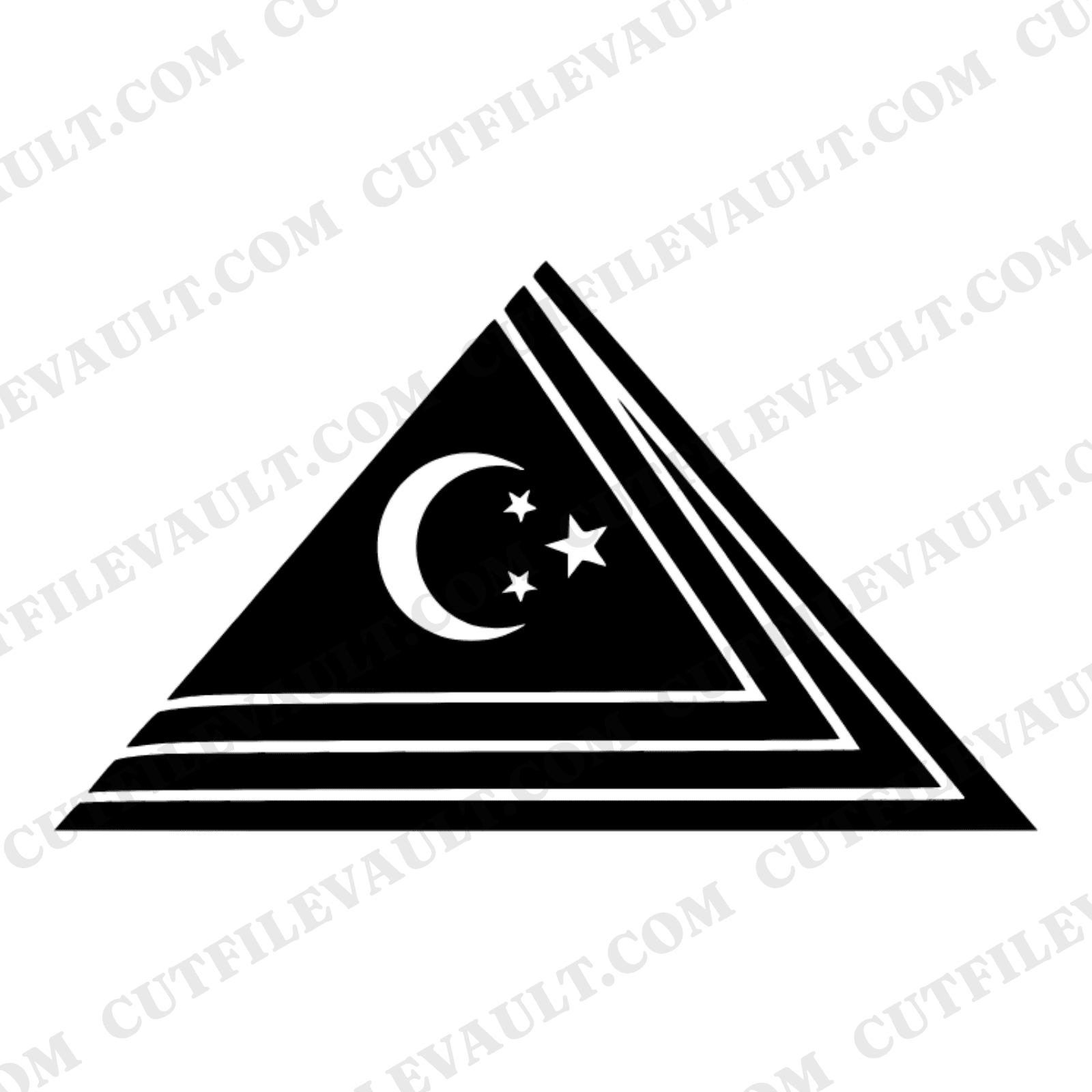 Ceremonial Folded Flag Triangle SVG PNG, Memorial Day Moon Stars Cut File, Patriotic Mystical Design — view 1