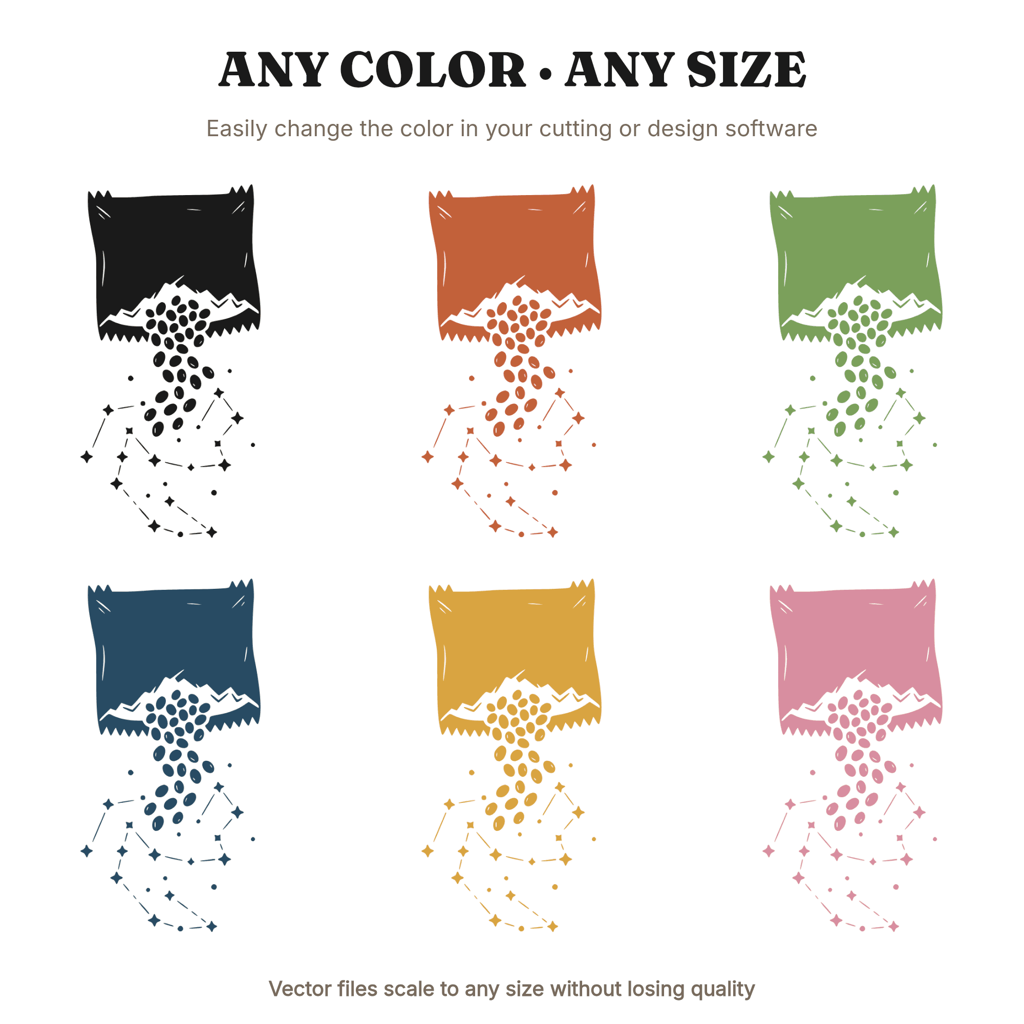 Heirloom Seed Packet Constellation SVG PNG, Boho Gardening Cut File, Earth Day Organic Garden Design — view 2