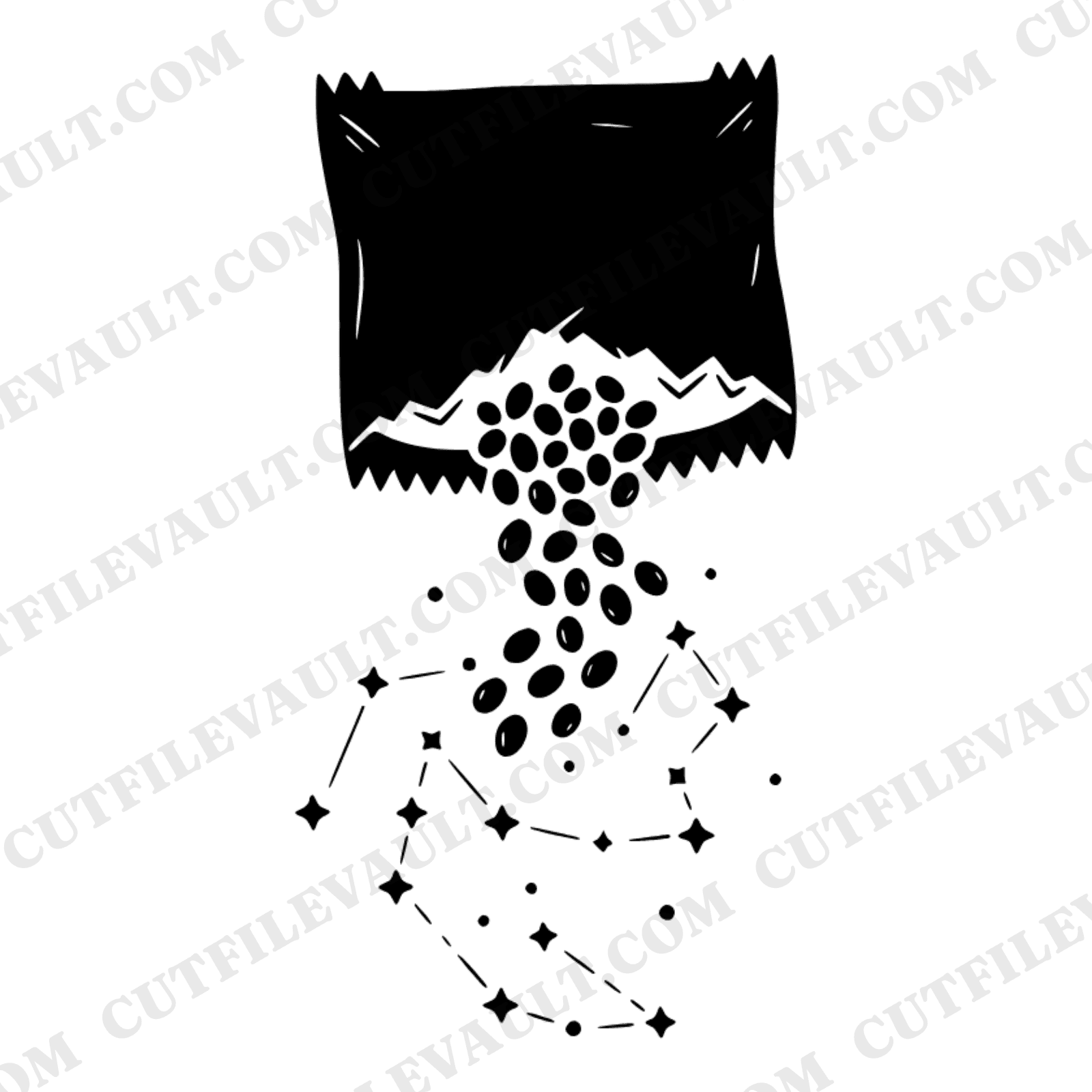 Heirloom Seed Packet Constellation SVG PNG, Boho Gardening Cut File, Earth Day Organic Garden Design — view 1