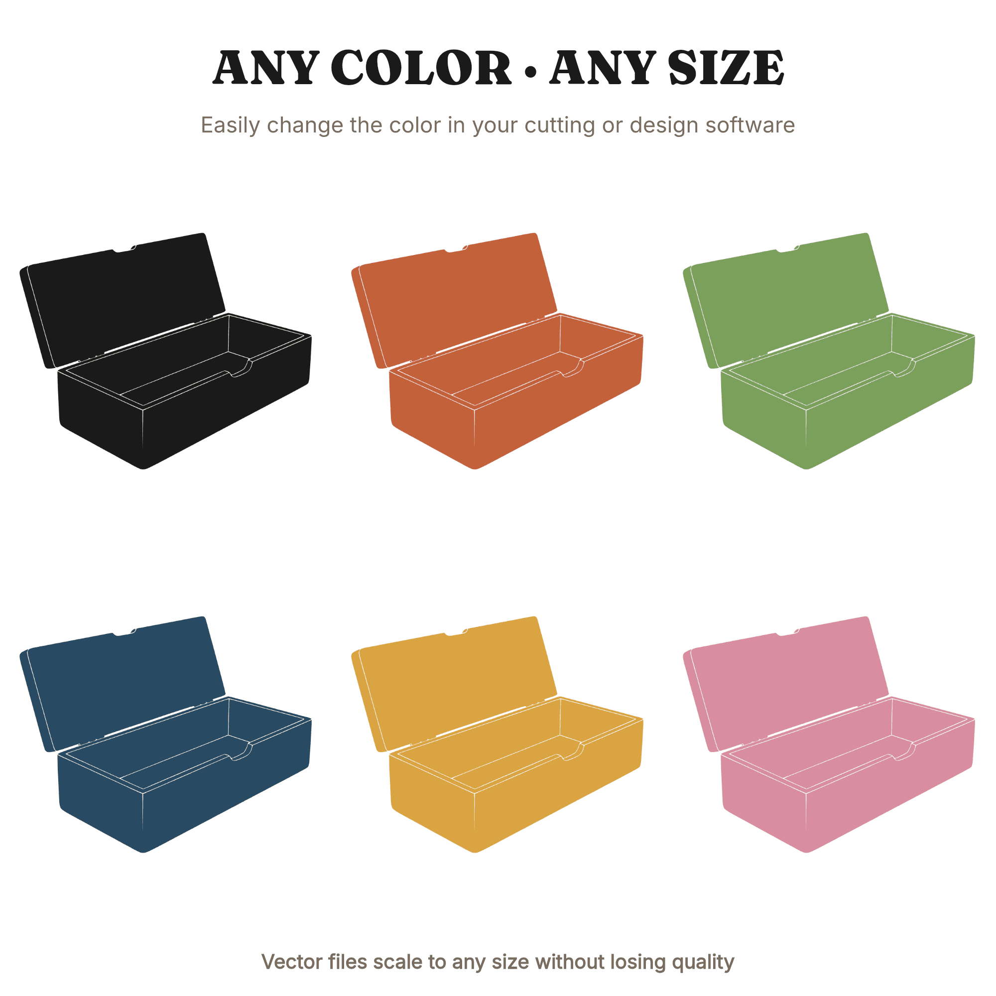 Open Pencil Box SVG PNG, Scandinavian School Supplies Silhouette Cut File, Back to School Decor — view 2