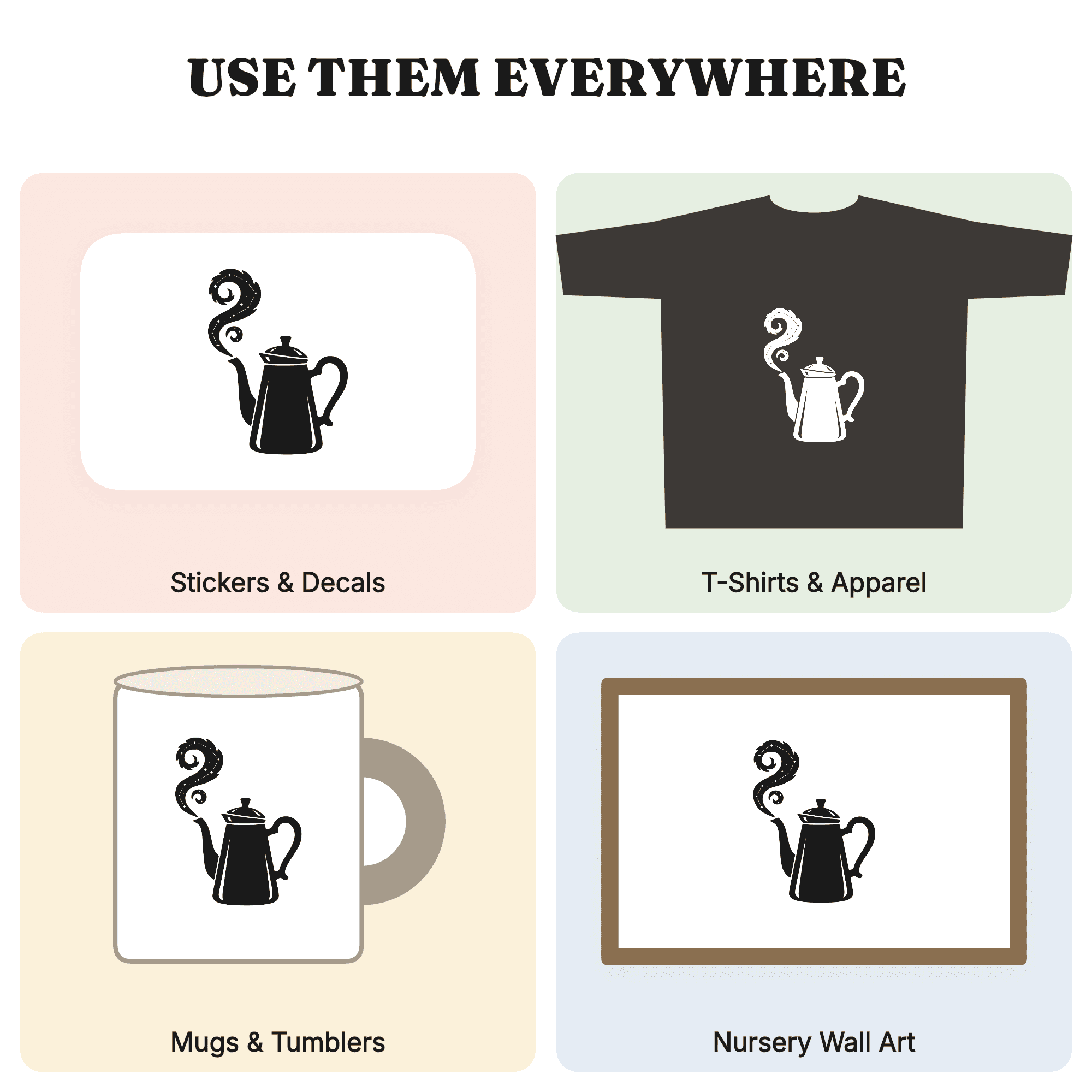 Vintage Coffee Percolator SVG PNG, Spiral Star Steam, Cottagecore Kitchen Cut File for Cricut — view 3