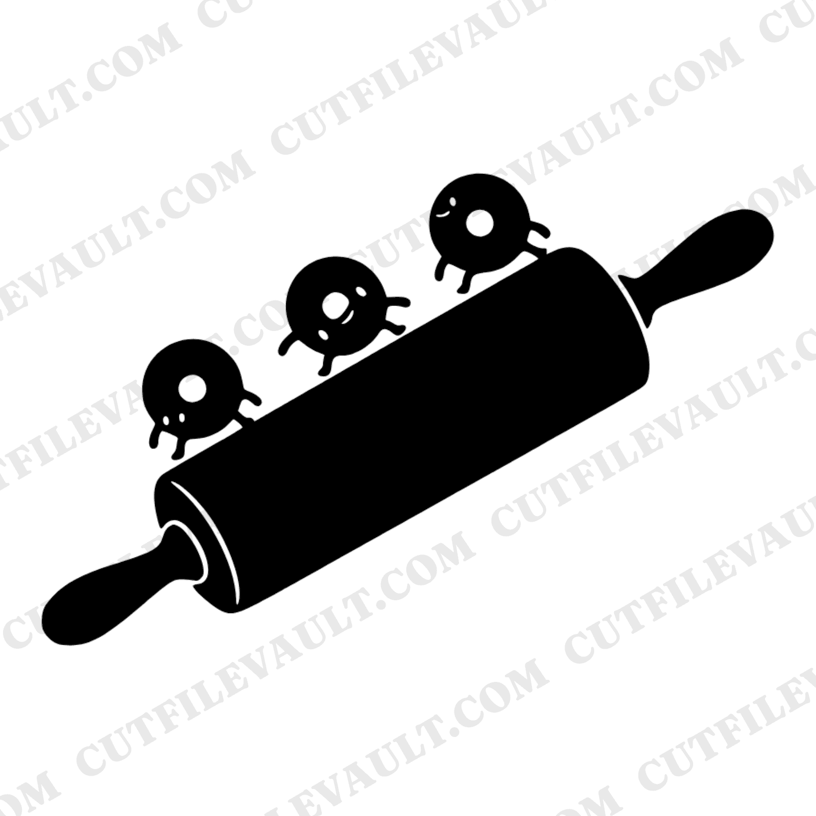 Celestial Donut Rolling Pin SVG PNG, Kawaii Donuts Tumbling Silhouette Cut File for Vinyl Cricut