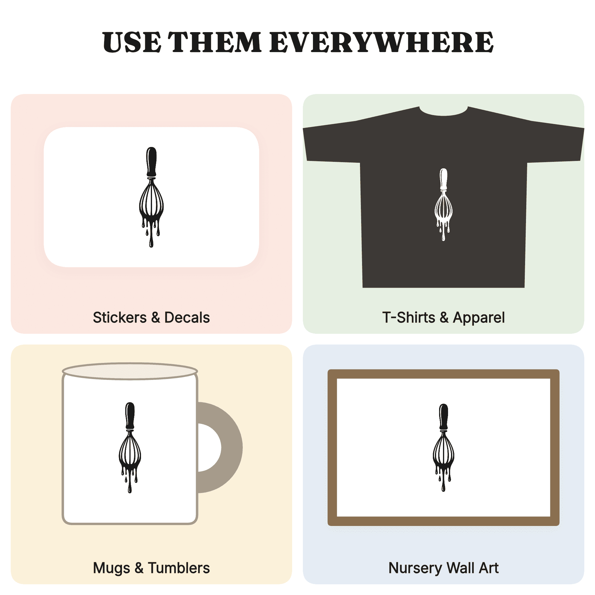 Vintage Whisk with Donut Batter SVG PNG, National Donut Day Cut File, Retro Kitchen Bakery Design — view 3