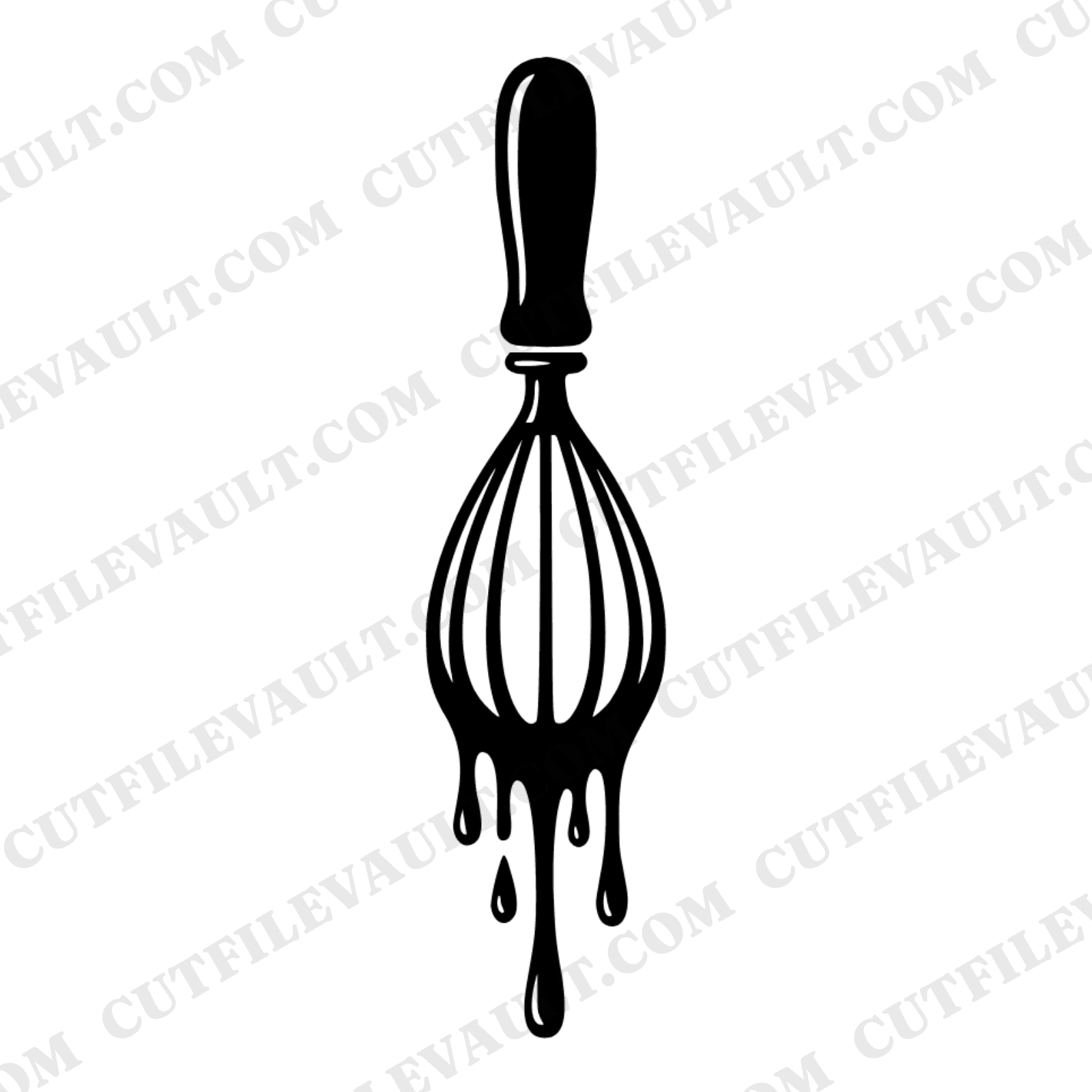 Vintage Whisk with Donut Batter SVG PNG, National Donut Day Cut File, Retro Kitchen Bakery Design